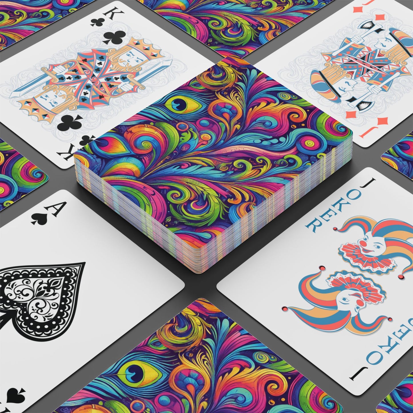 Poker Playing Cards - Feather Currents Pop
