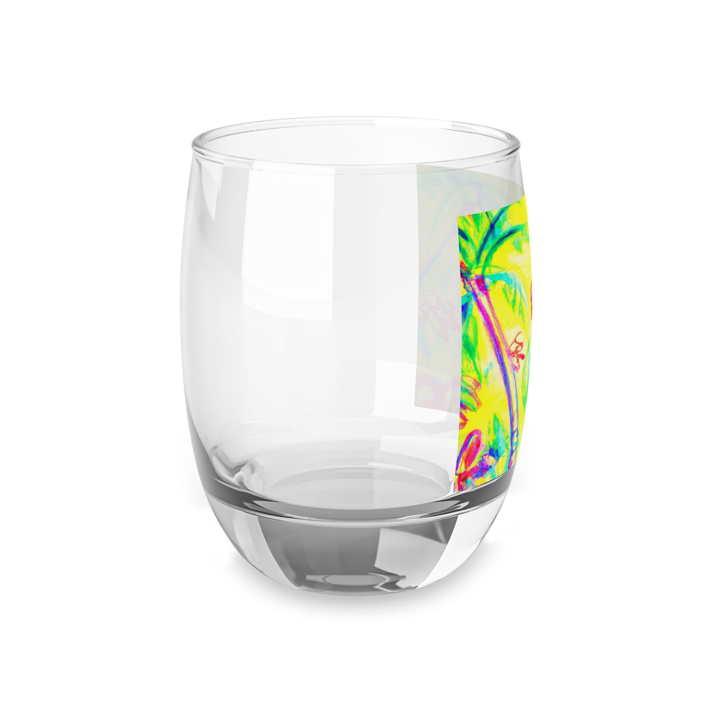 Whiskey Glass, Tropical Doodles, Yellow