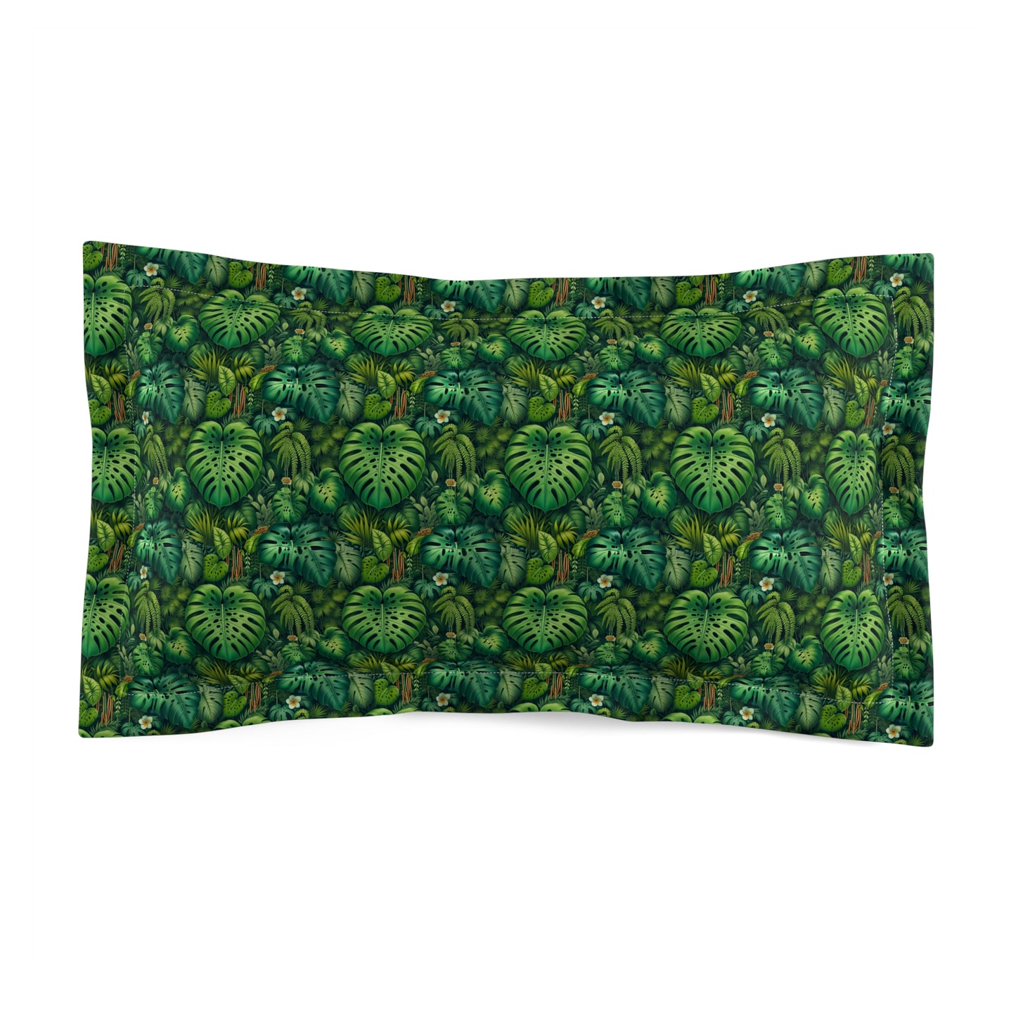 Microfiber Pillow Sham | Tropical Vibes for Relaxation / Rainforest Greenery