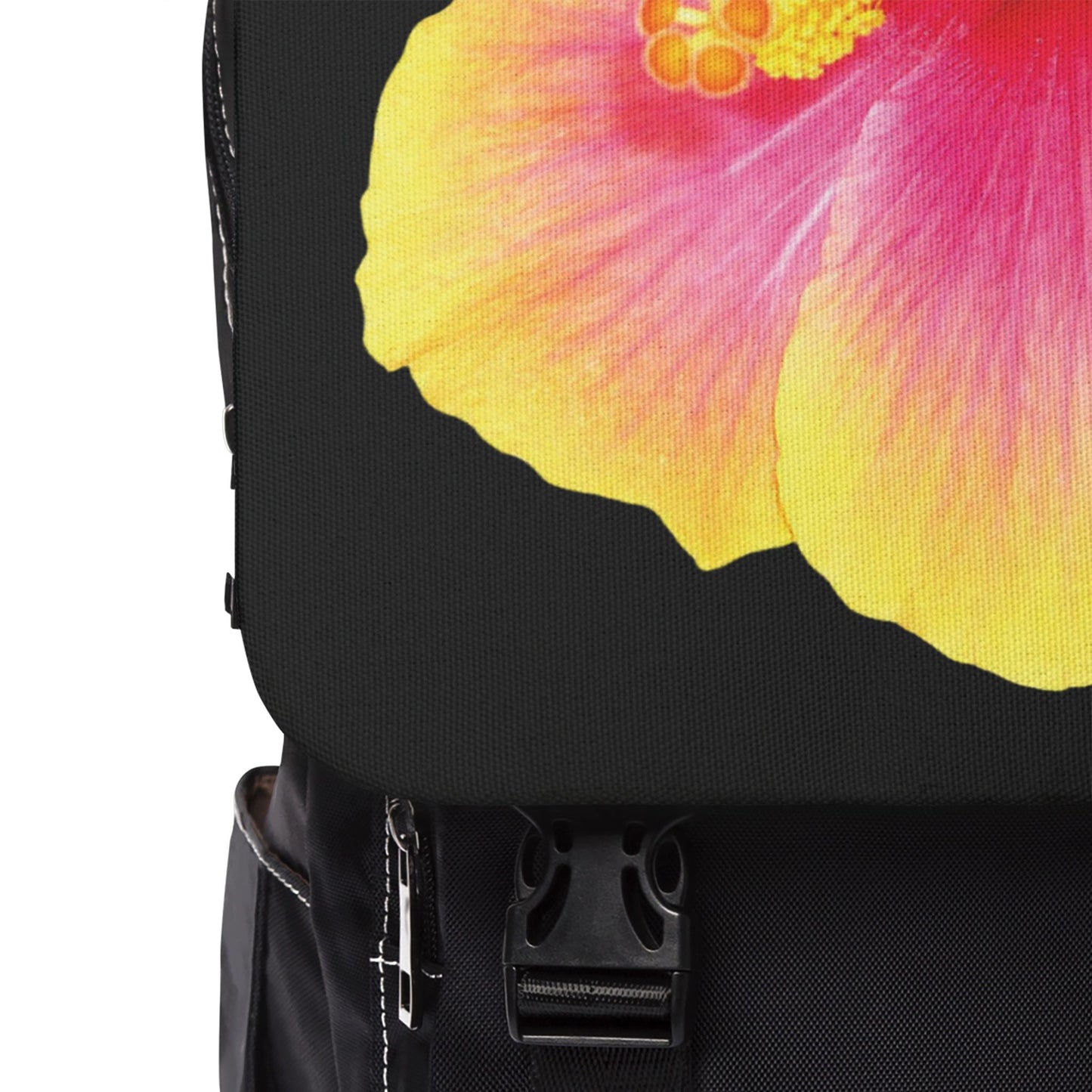 Yellow & Pink Hibiscus Flower Casual Backpack - Perfect for Everyday Adventures