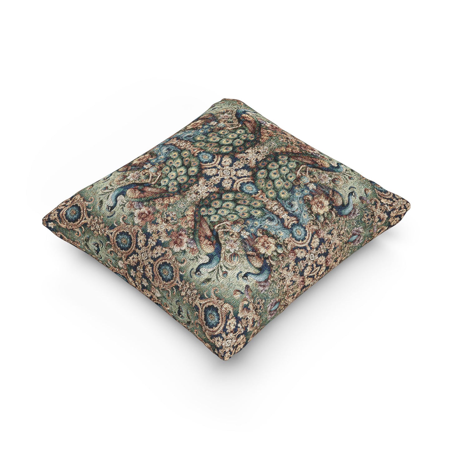 Woven Pillow, 17"W x 18"L - Kaleidoscope Peacock Royals