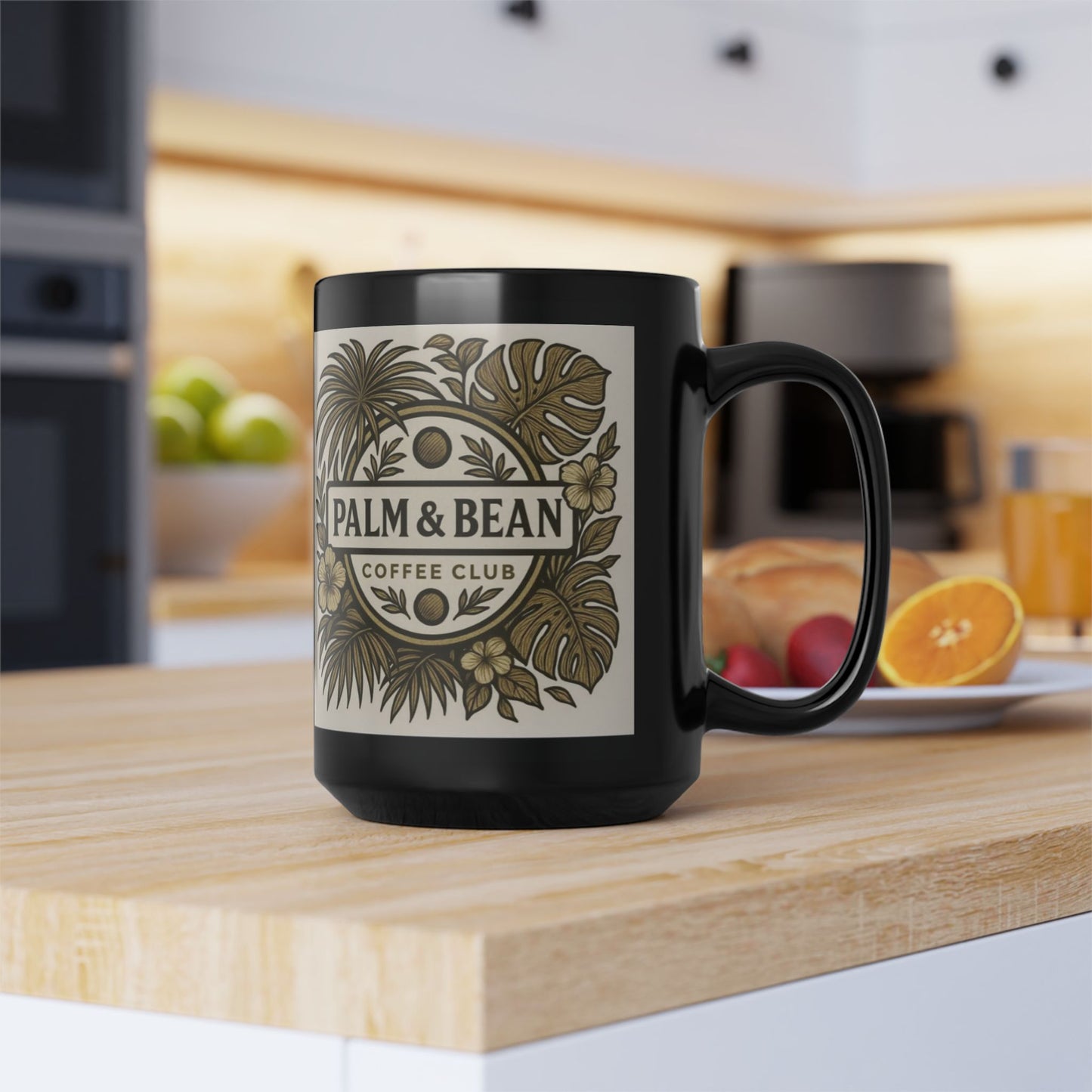 Black Coffee Mug - Palm & Bean Coffee Club