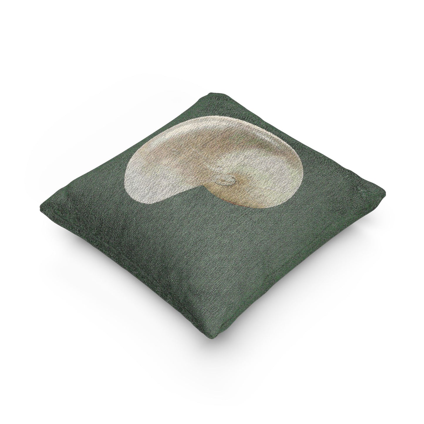 Woven Pillow, 17"W x 18"L - White Nautilus Shell, Dark Grey