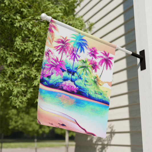 Tropical Garden Flag - Perfect for Outdoor Decor / Watercolor Beach