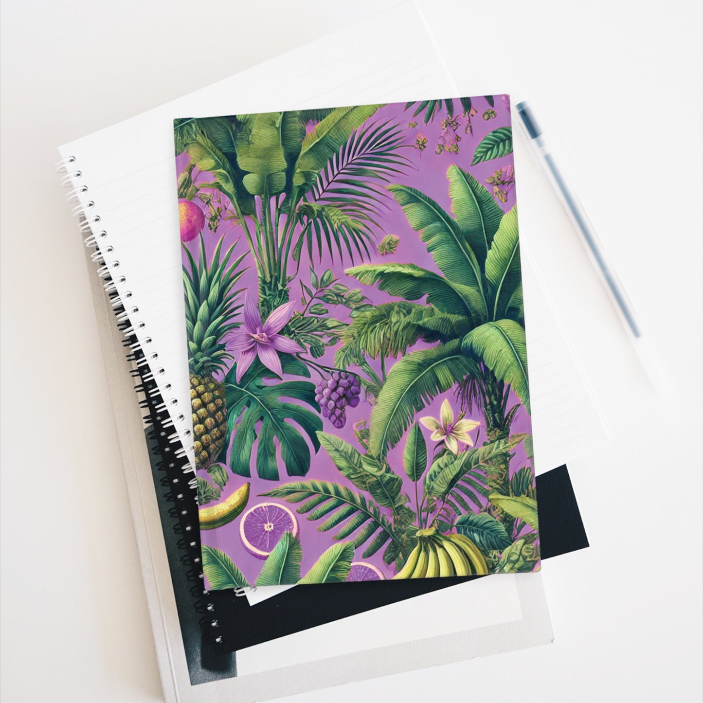 More Tropical Fruit/Deep Lilac Journal - 5" x 7"