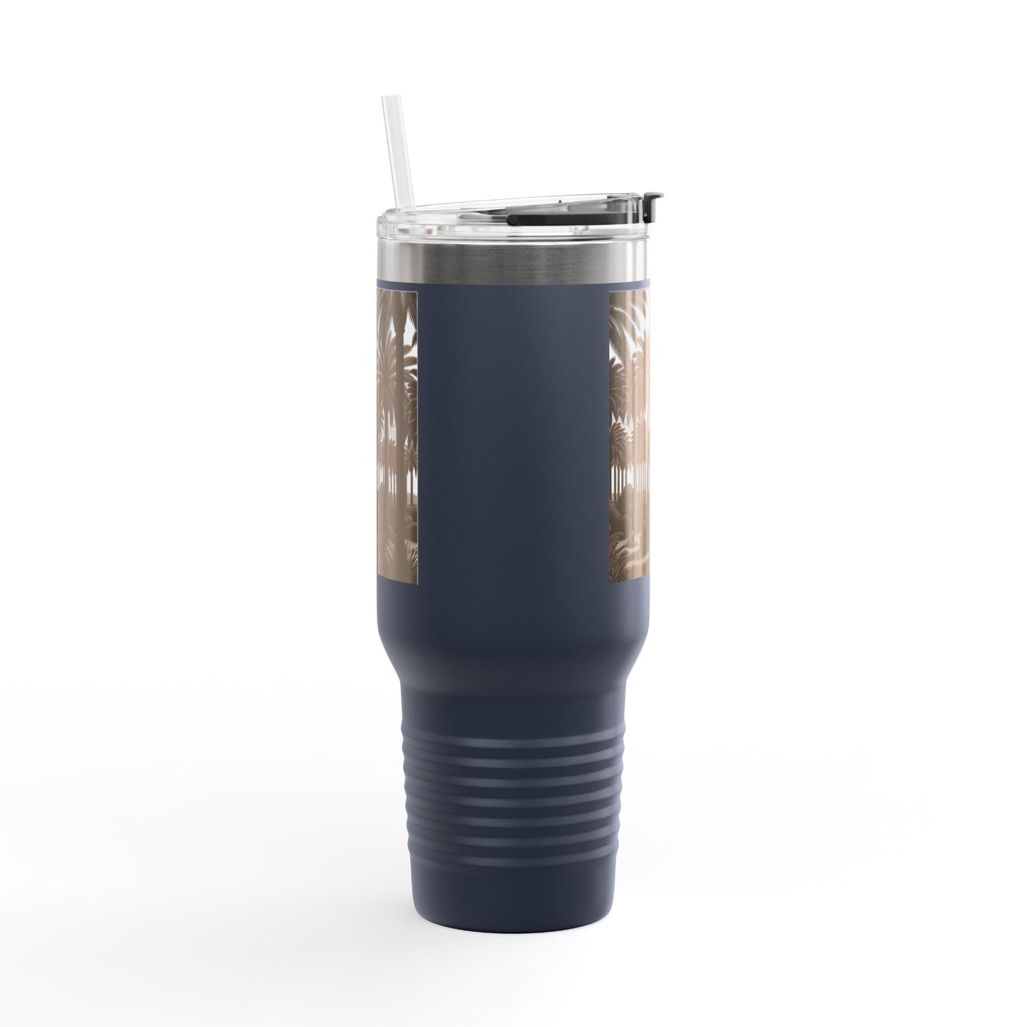 Woodcut Palms Insulated Travel Mug - 40oz - Perfect for Outdoor Adventures