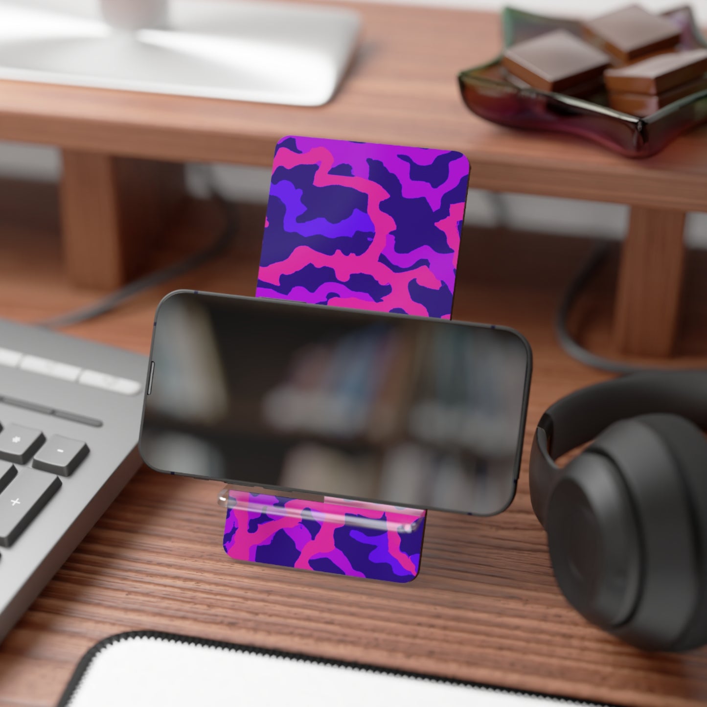 Tropical Smartphone Display Stand with Coral Threads/Heatwave