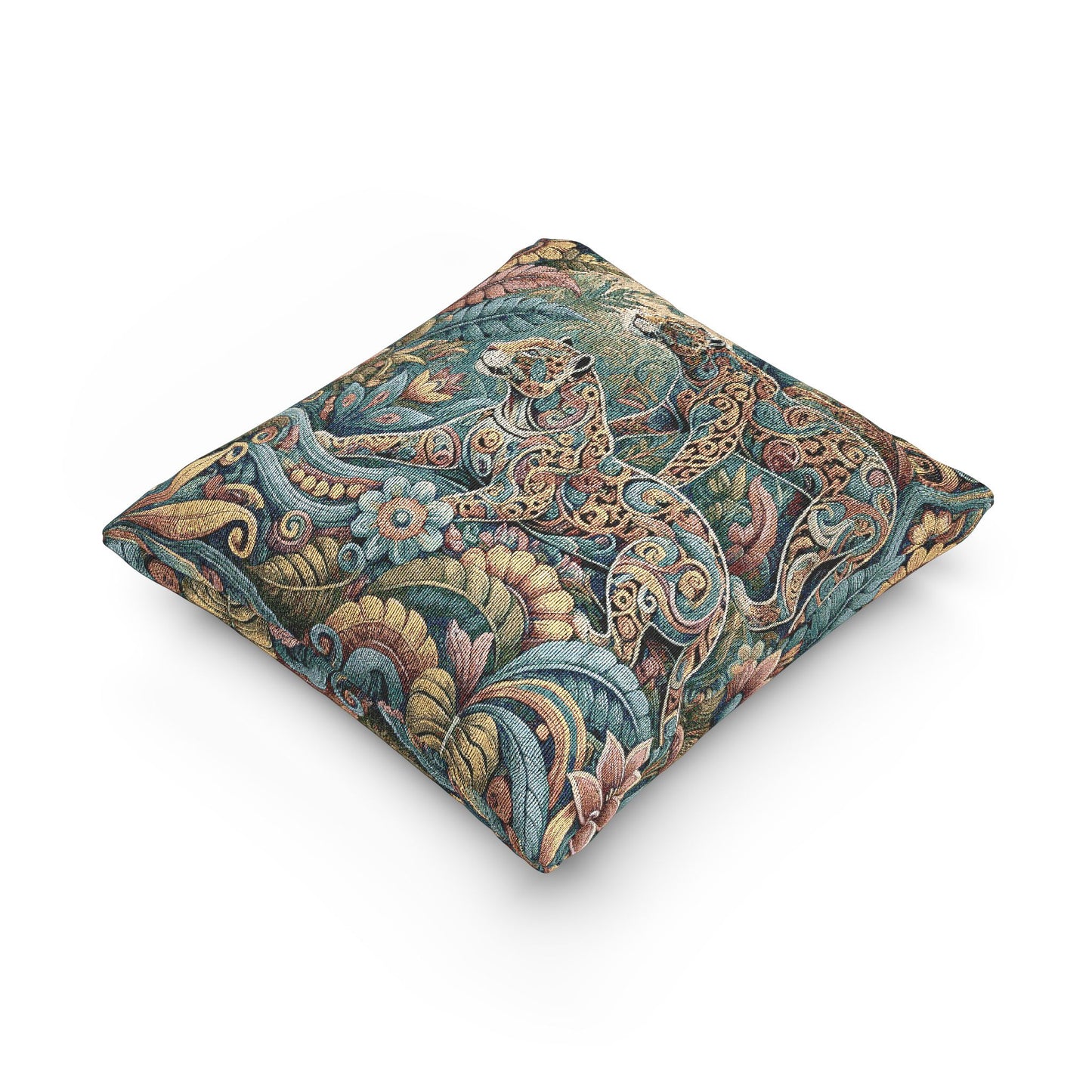 Woven Pillow, 17"W x 18"L ~ Jaguar Pop