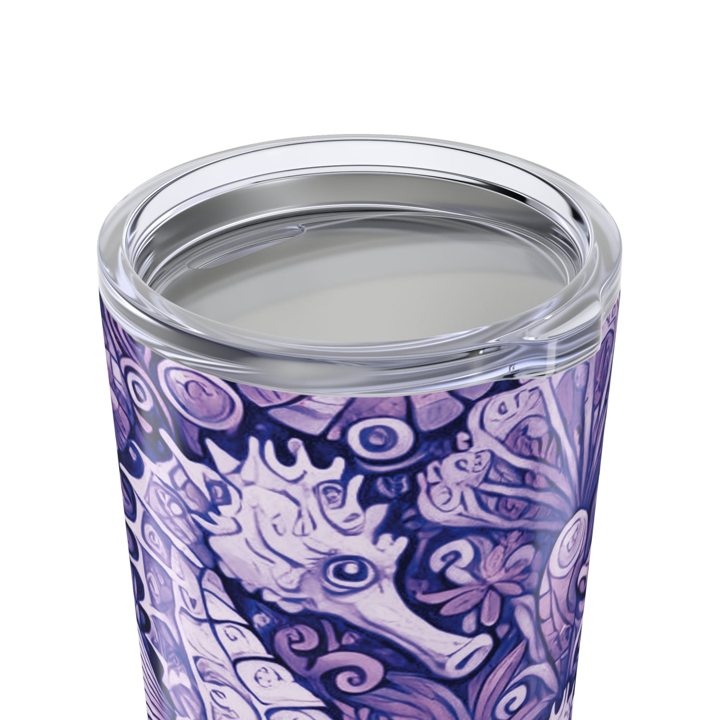 20oz Tropical Glossy Tumbler, Stainless Steel / Seahorse Trio, Amethyst