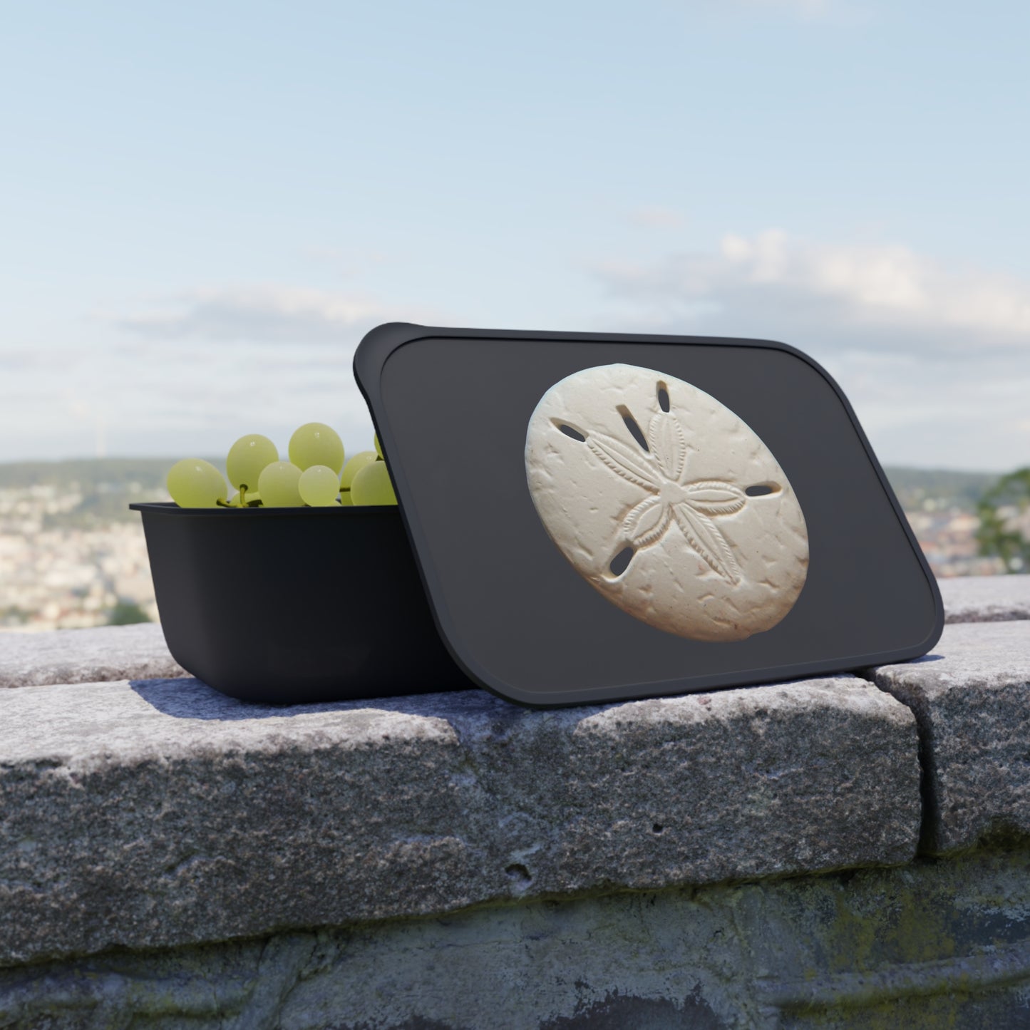 Bento Box with Utensils - White Sand Dollar