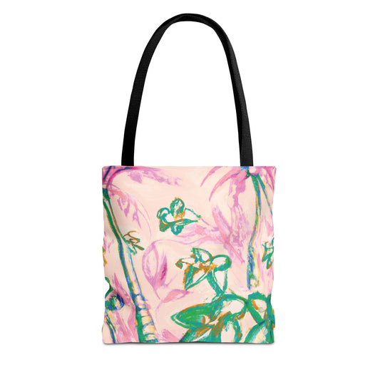 Pink Tropical Doodles Tote Bag - 3 Sizes