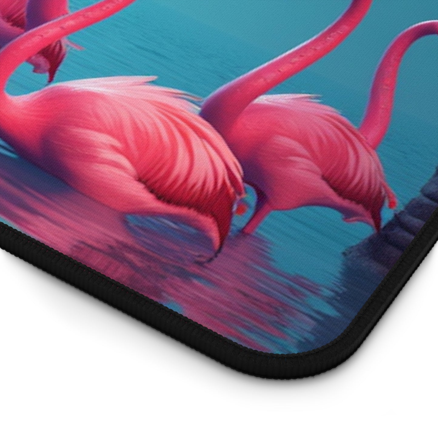 Tropical Desk Mat, 3 Sizes - Perfect for Home Office / Moonlit Mermaid and Flamingos