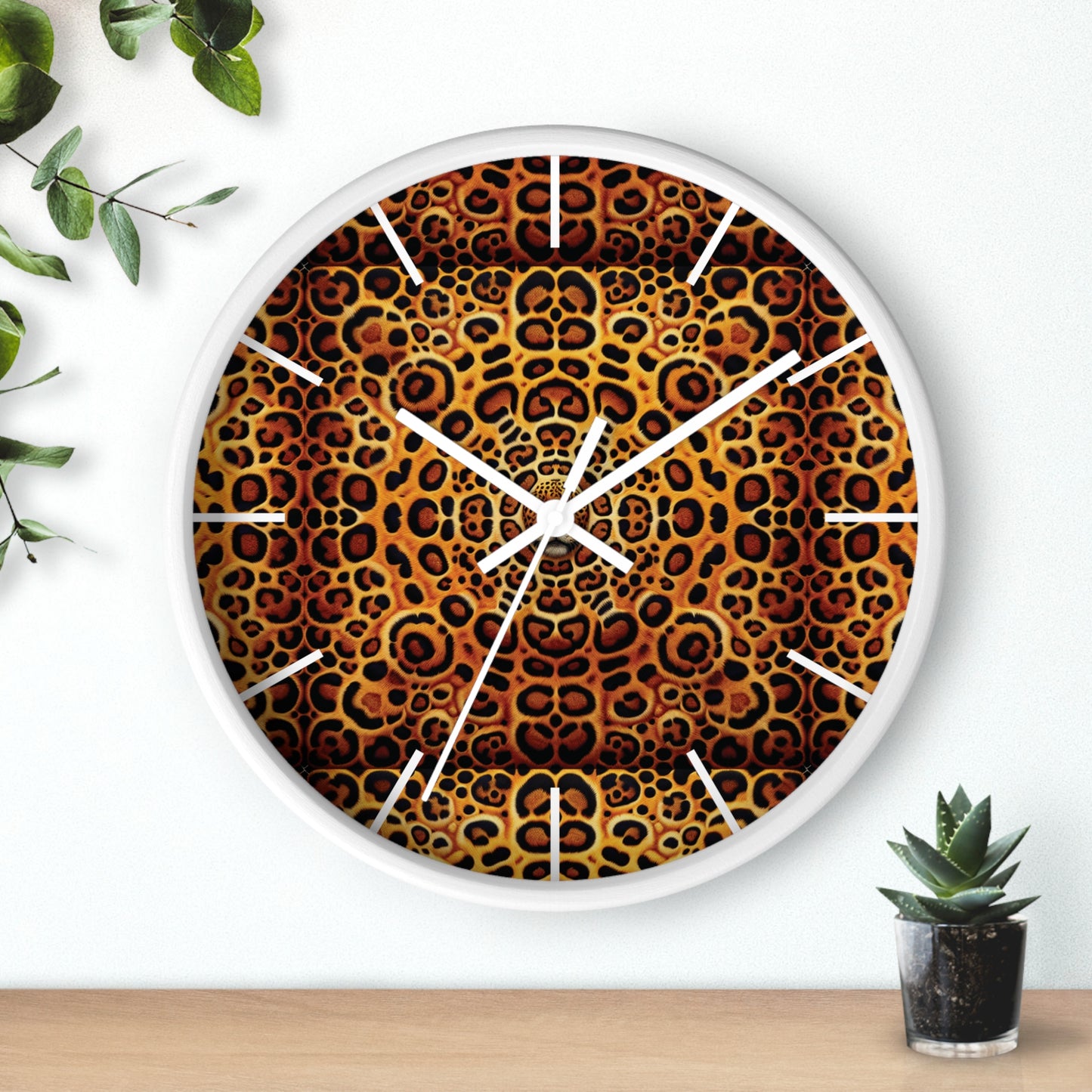 Kaleido Jaguar Spots Wall Clock – Fun Home Decor for Nature Lovers, 6 Variants