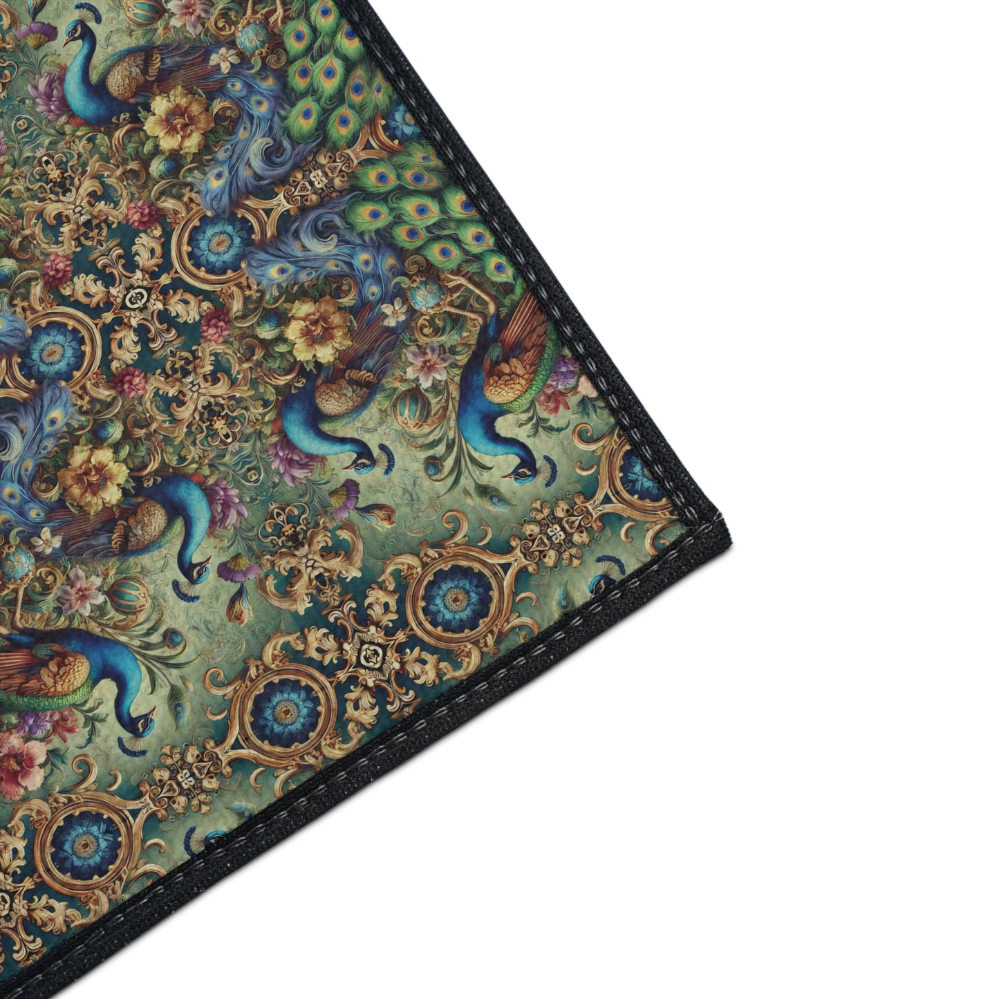 Heavy Duty Floor Mat, 5 Sizes – Tropical Area Rug for Home Décor / Kaleido Peacock Royals