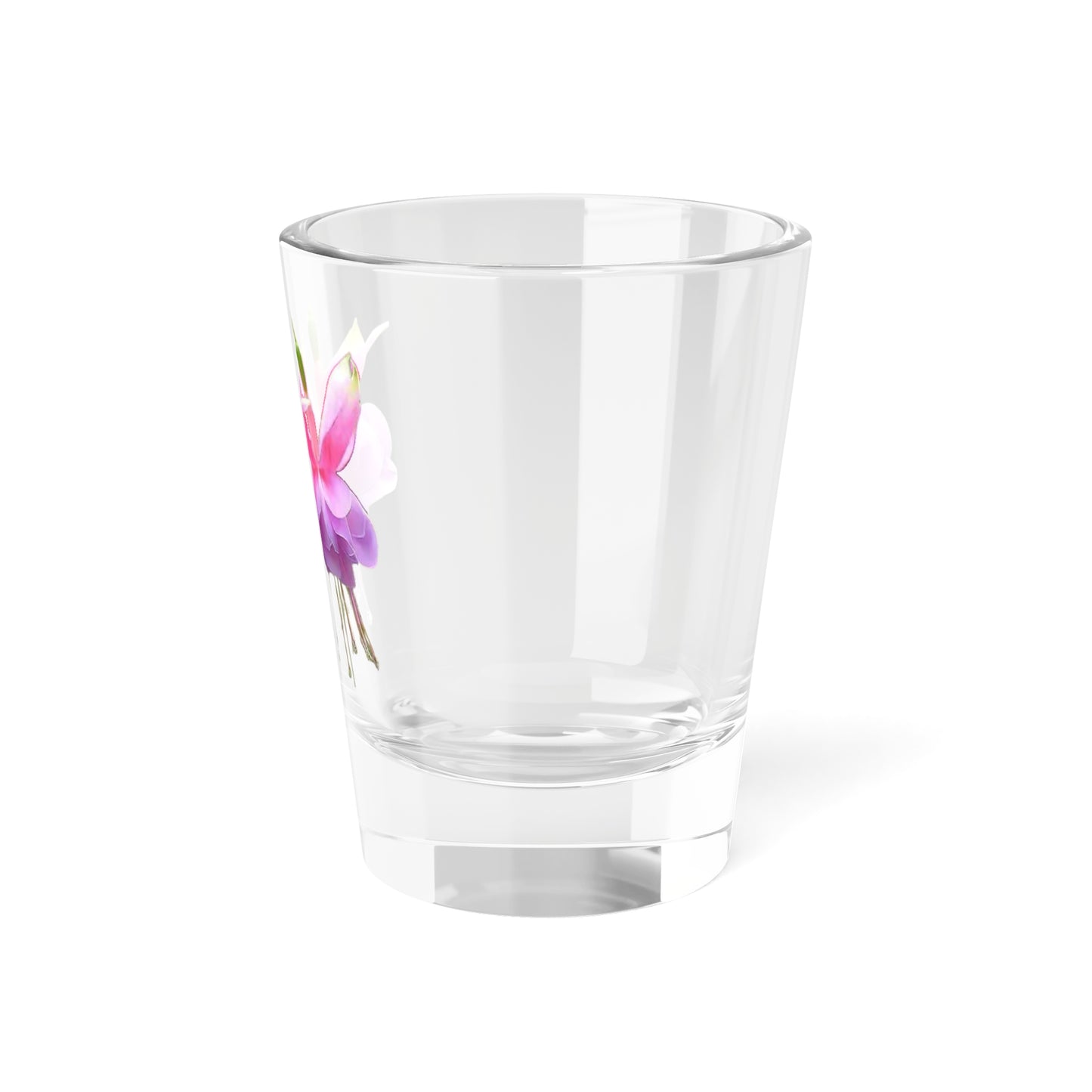 Clear Shot Glass, 1.5oz - Two Fuchsias