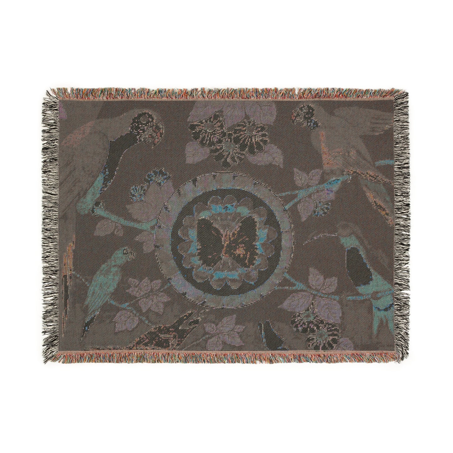 Woven Parrot Blanket, 3 Sizes - Tropical Home Decor / Real Butterfly Wings Art