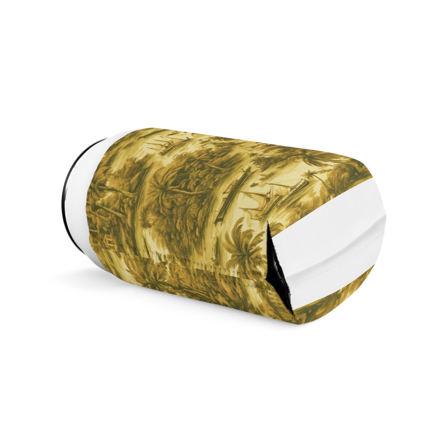 Tropical Toile/Gold Can Cooler Sleeve - Perfect for Outdoor Picnics