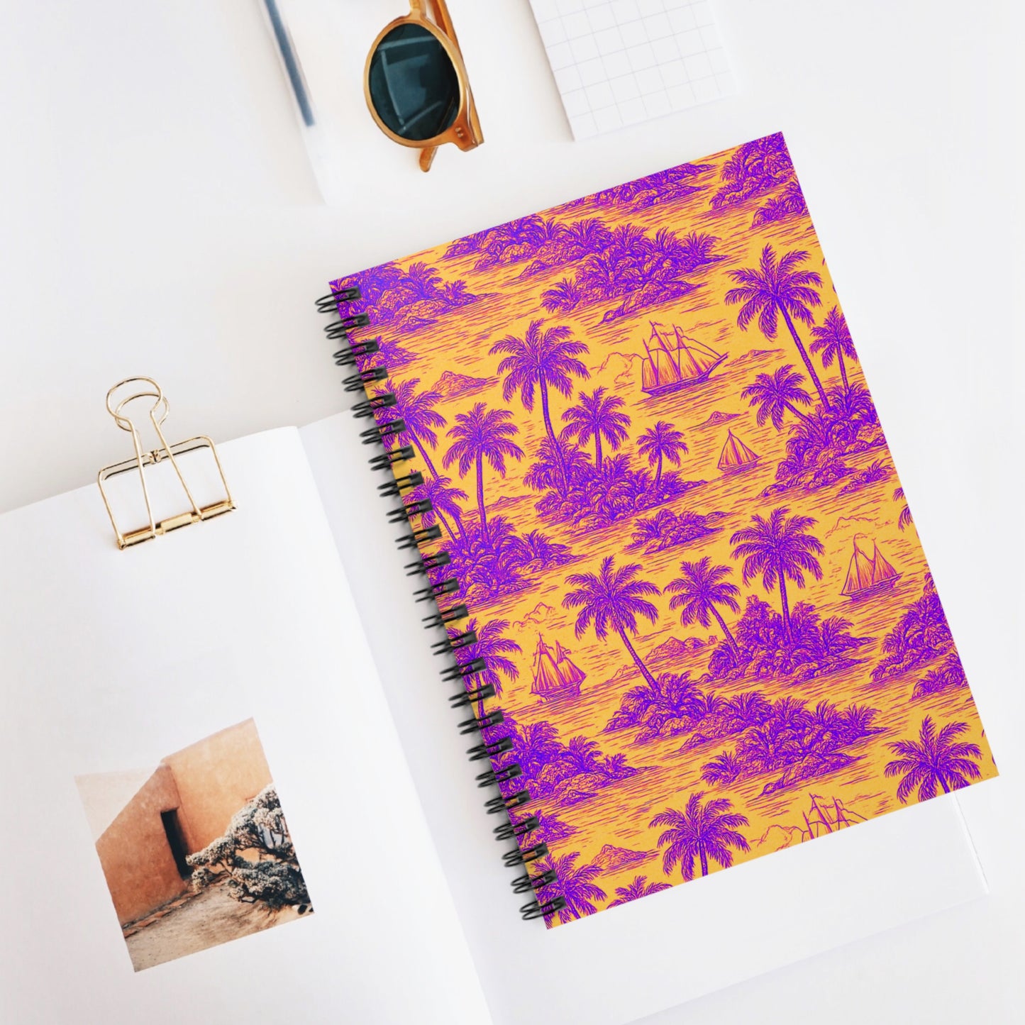 Tropical Vibes Spiral Notebook - Ruled Line for Creative Souls / Faraway Toile, Pop