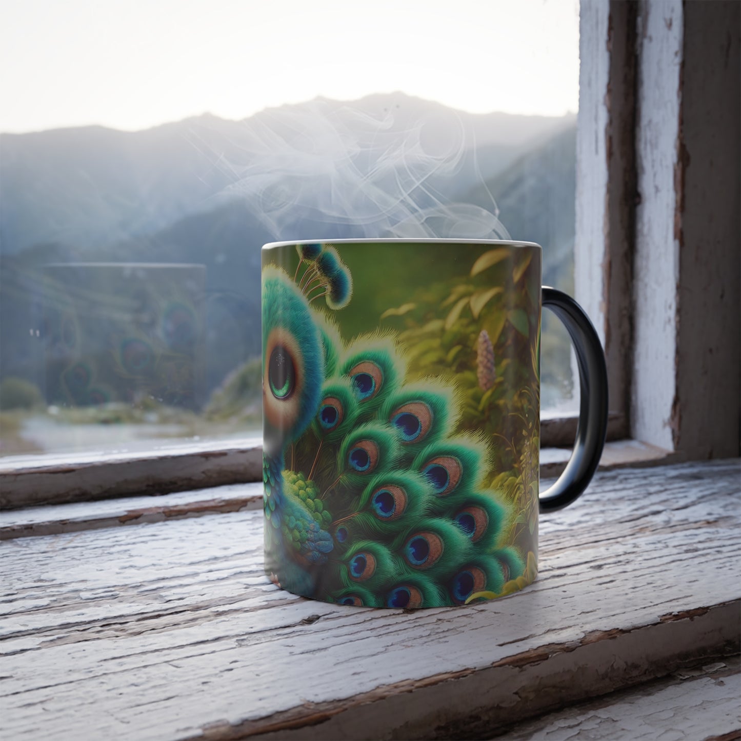 Color Morphing Mug, 11oz, Baby Peacock