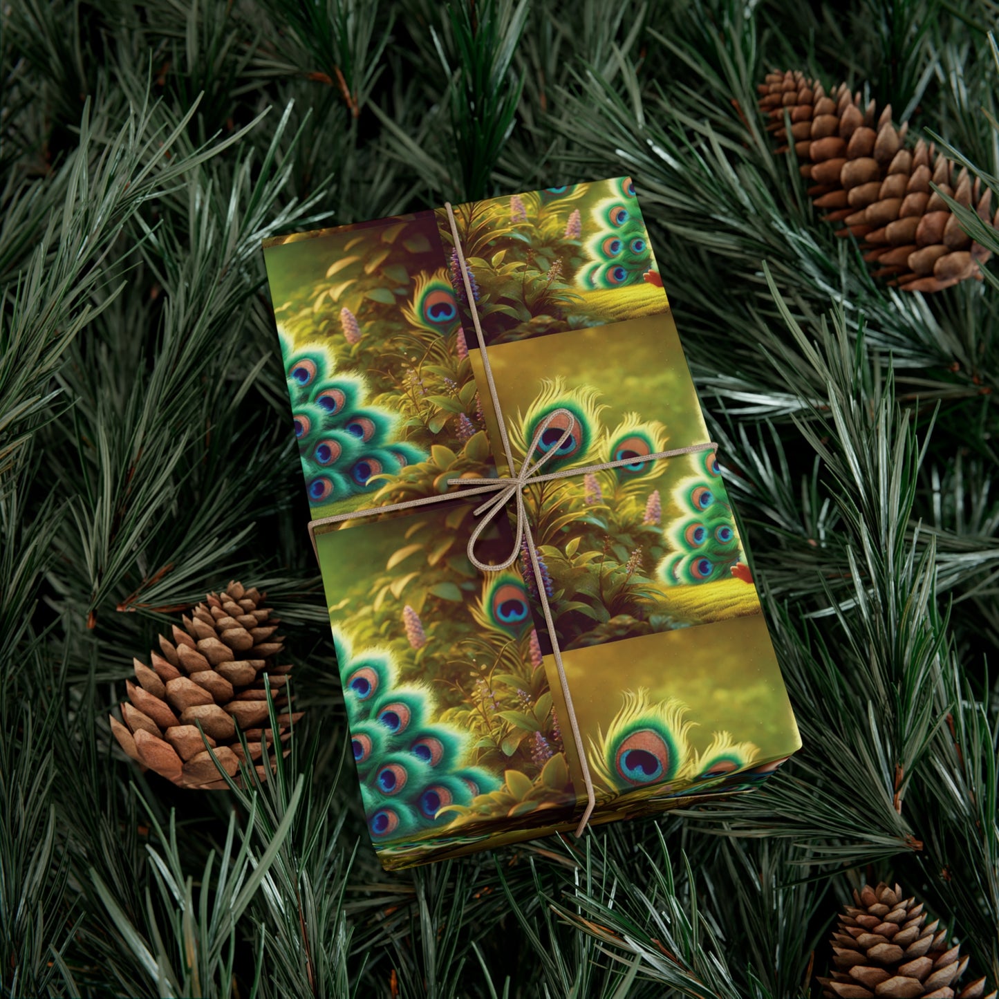 Wrapping Paper - Tropical Gift Wrap for All Occasions / 3 Sizes, 2 Finishes / Baby Peacock