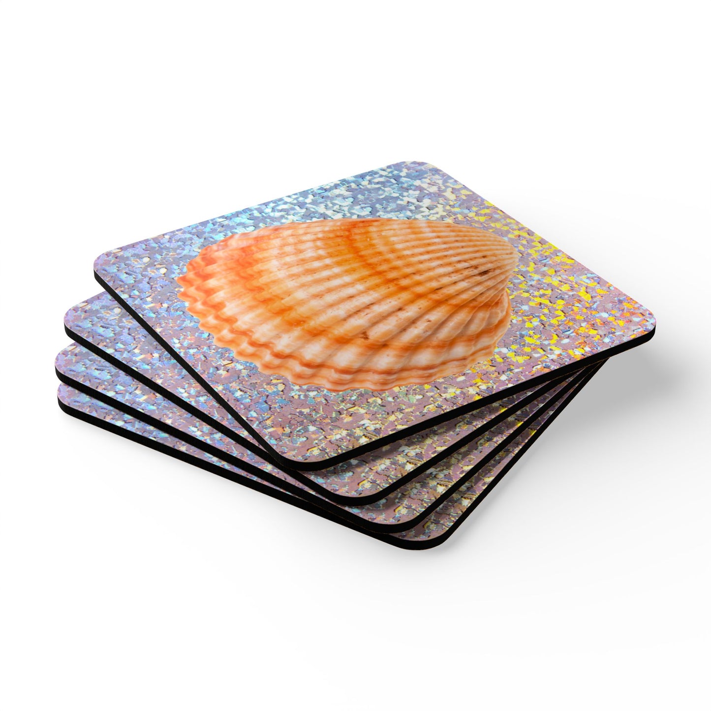 Coaster Set/4 - Disco Orange Scallop