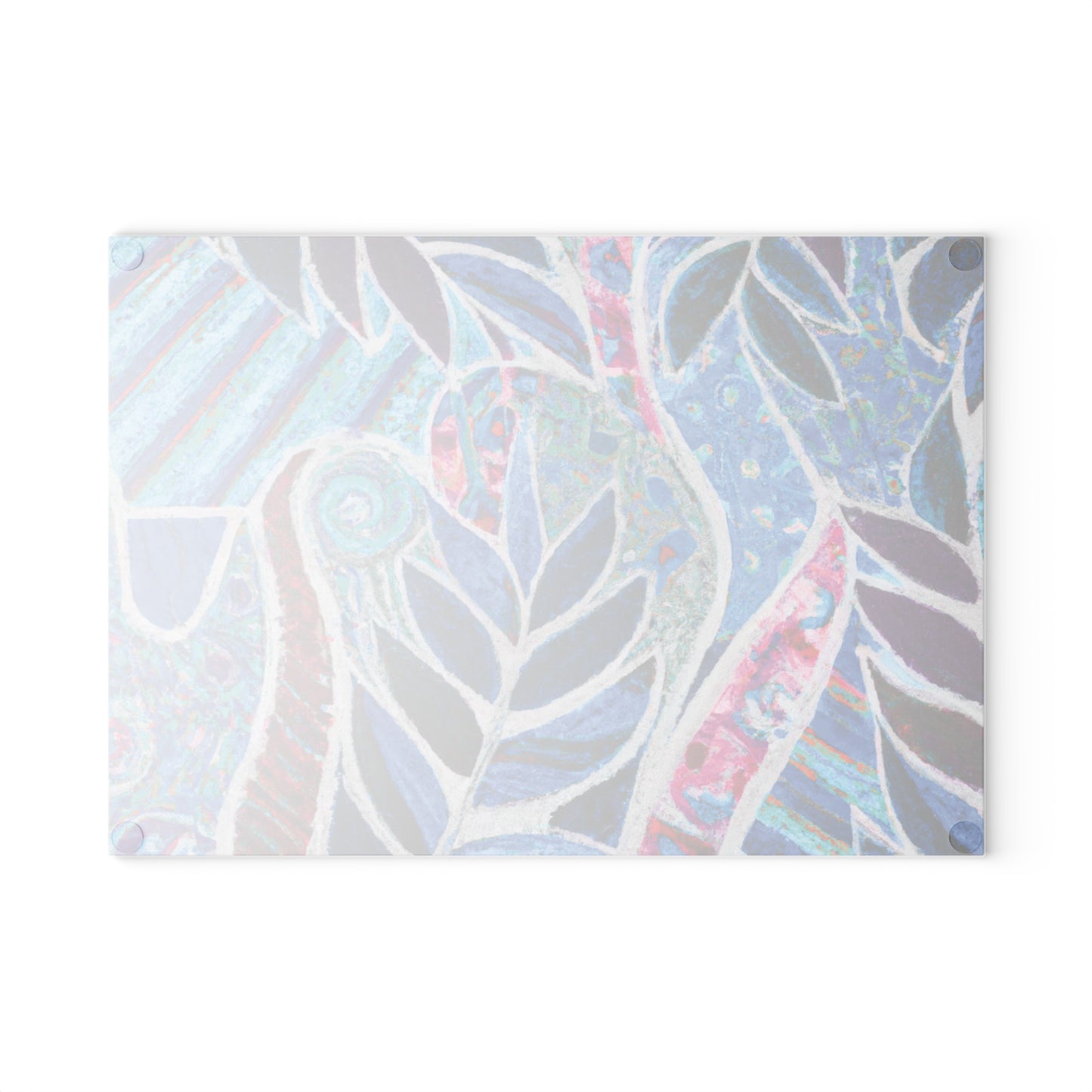 Glass Cutting Board, 2 sizes - Amazon Whimsy, Blue