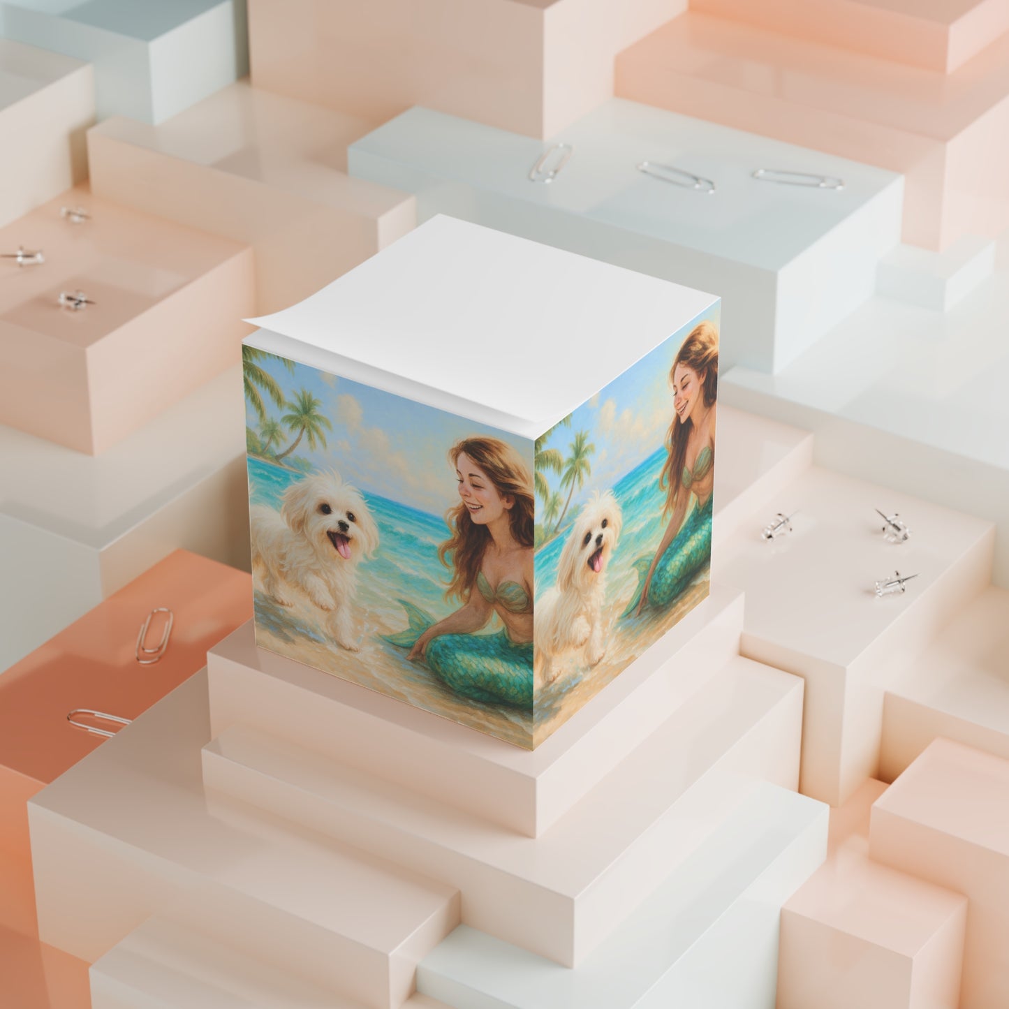 Note Cube - Puppy Ariel and Mermaid