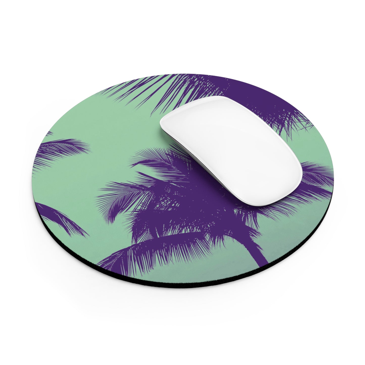 Coastal Mouse Pad, 2 Shapes - Beach Vibes for Home Office & Gamer / Palm Glow, Minty