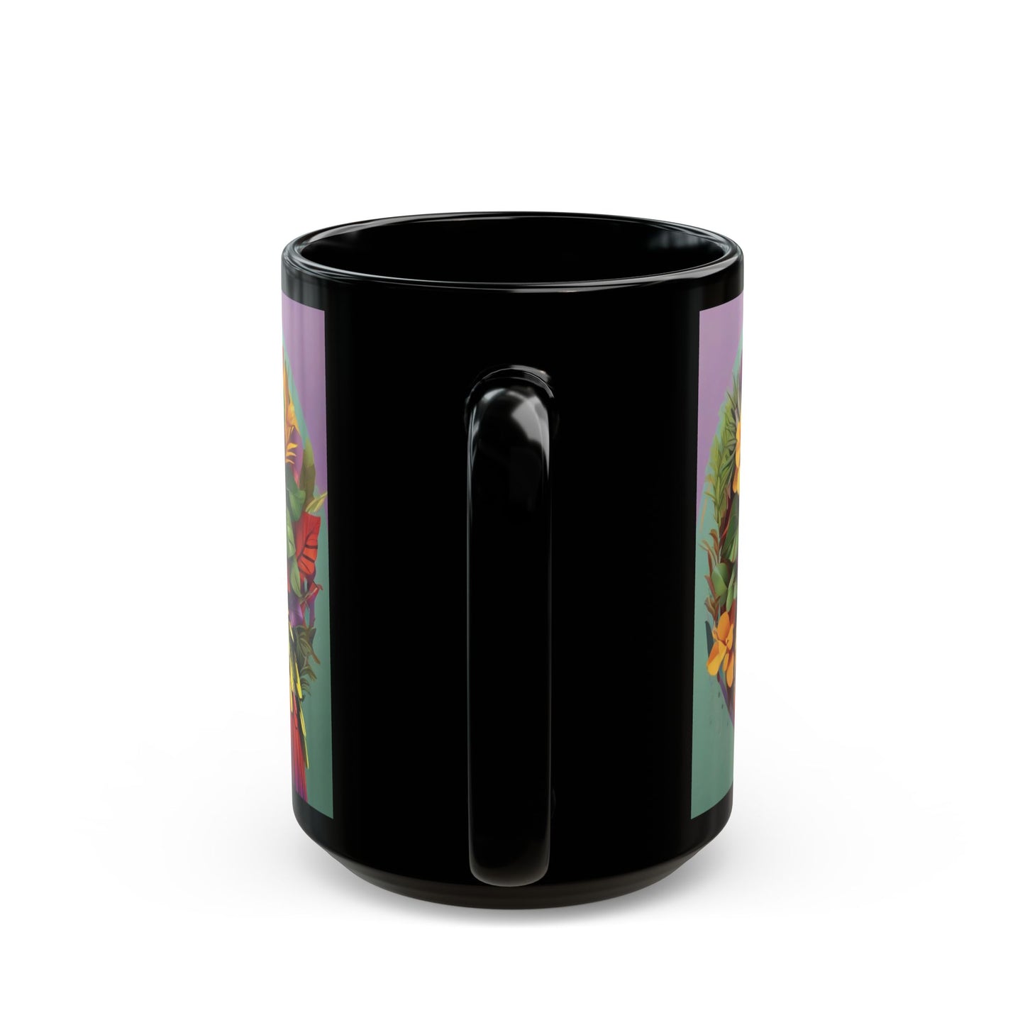 Black Coffee Mug - Rockin' Out Parrot