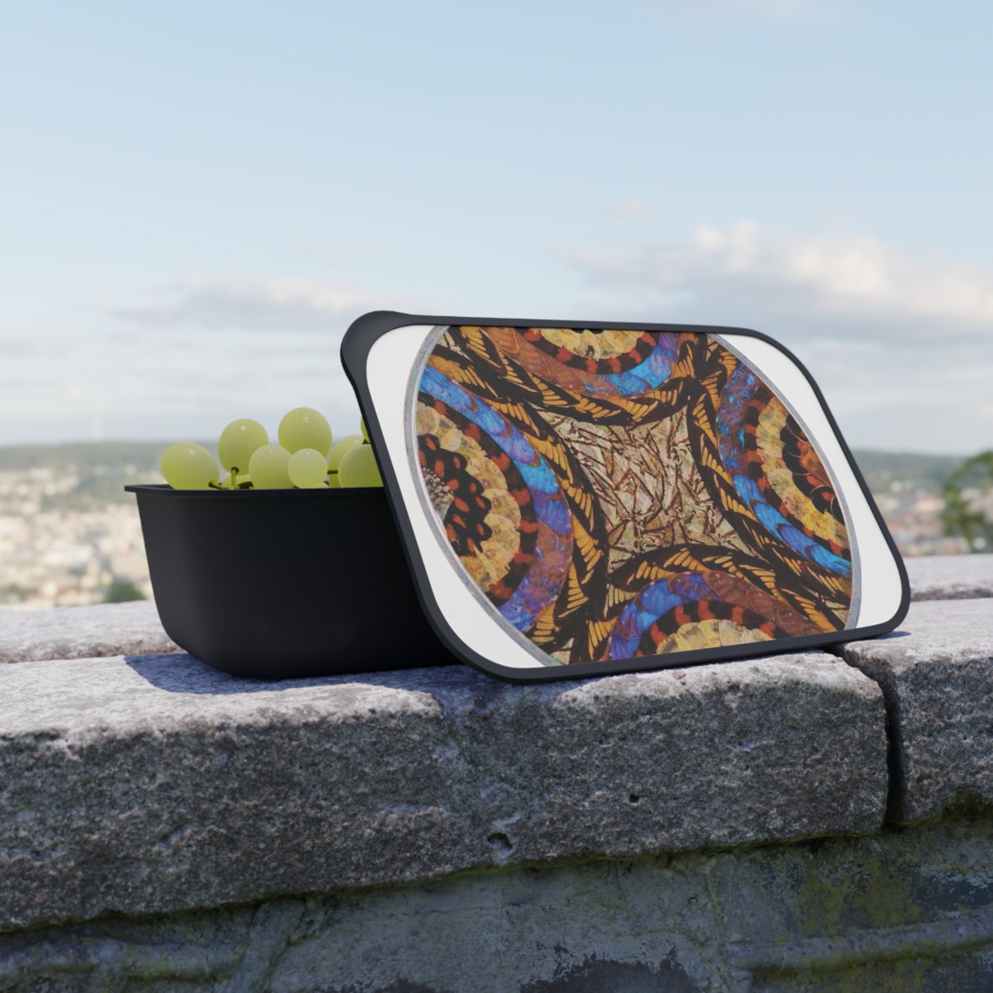 Bento Box with Utensils - Real Butterfly Wing Plate #3