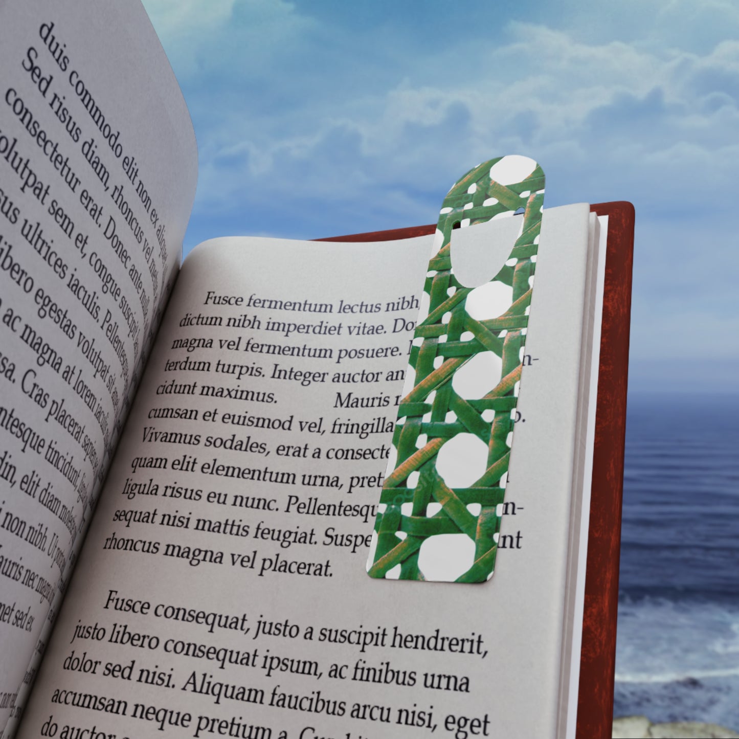 Bookmark - Aluminum, Beach Chair Wicker/Green