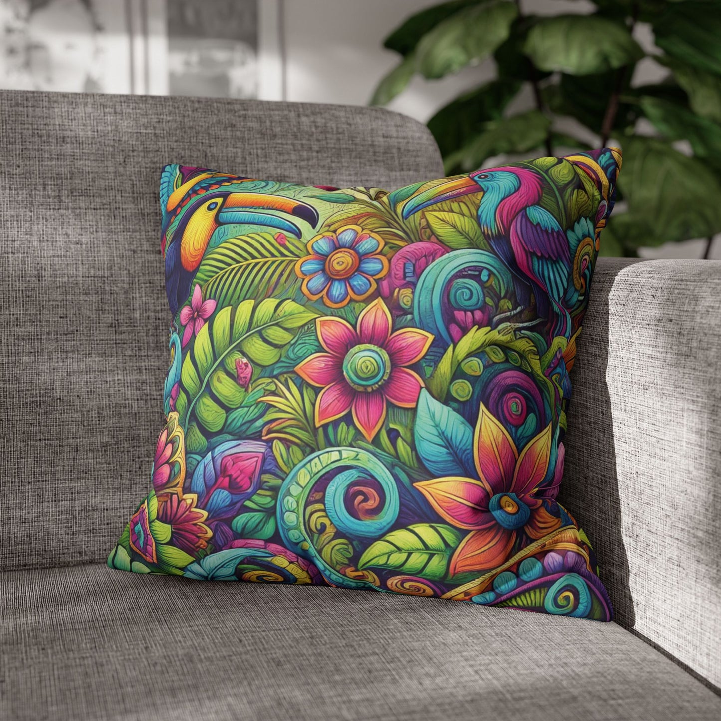 Faux Suede Square Pillowcase - Rainforest Music