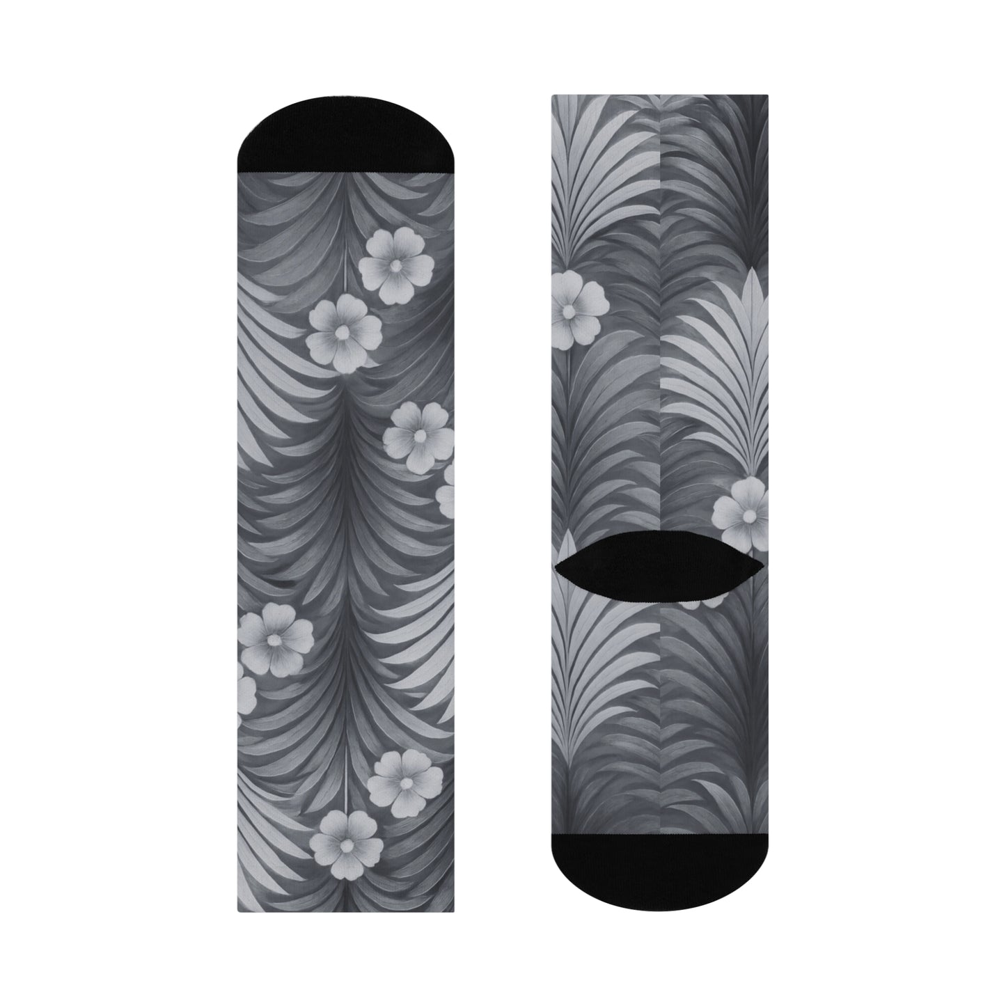 Cushioned Crew Socks - Sunrise Palms/Noir