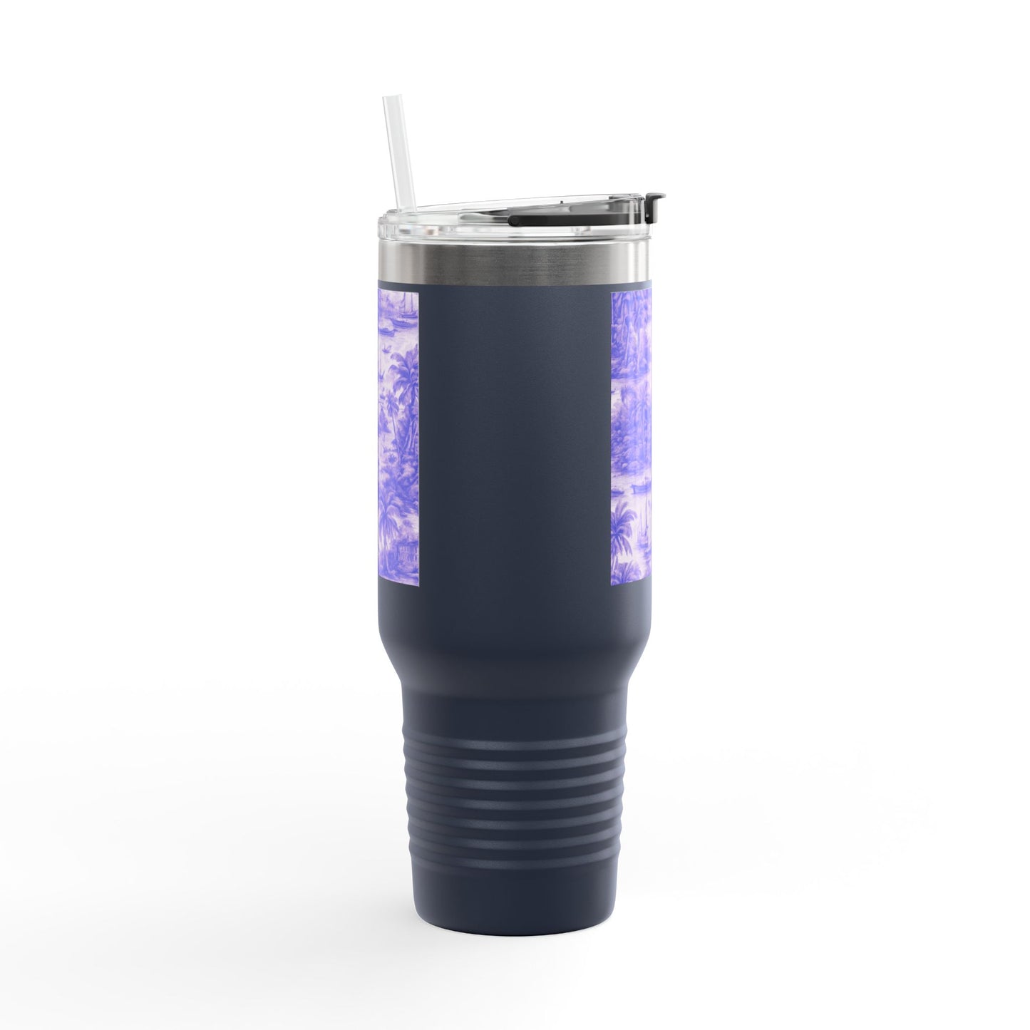Insulated Travel Mug, 40oz / Tropical Toile, Amethyst - Perfect for Outdoor Adventures