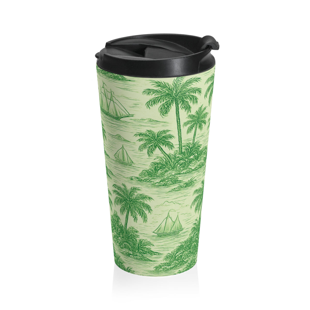 15 oz. Stainless Steel Travel Mug / Faraway Trip, Green