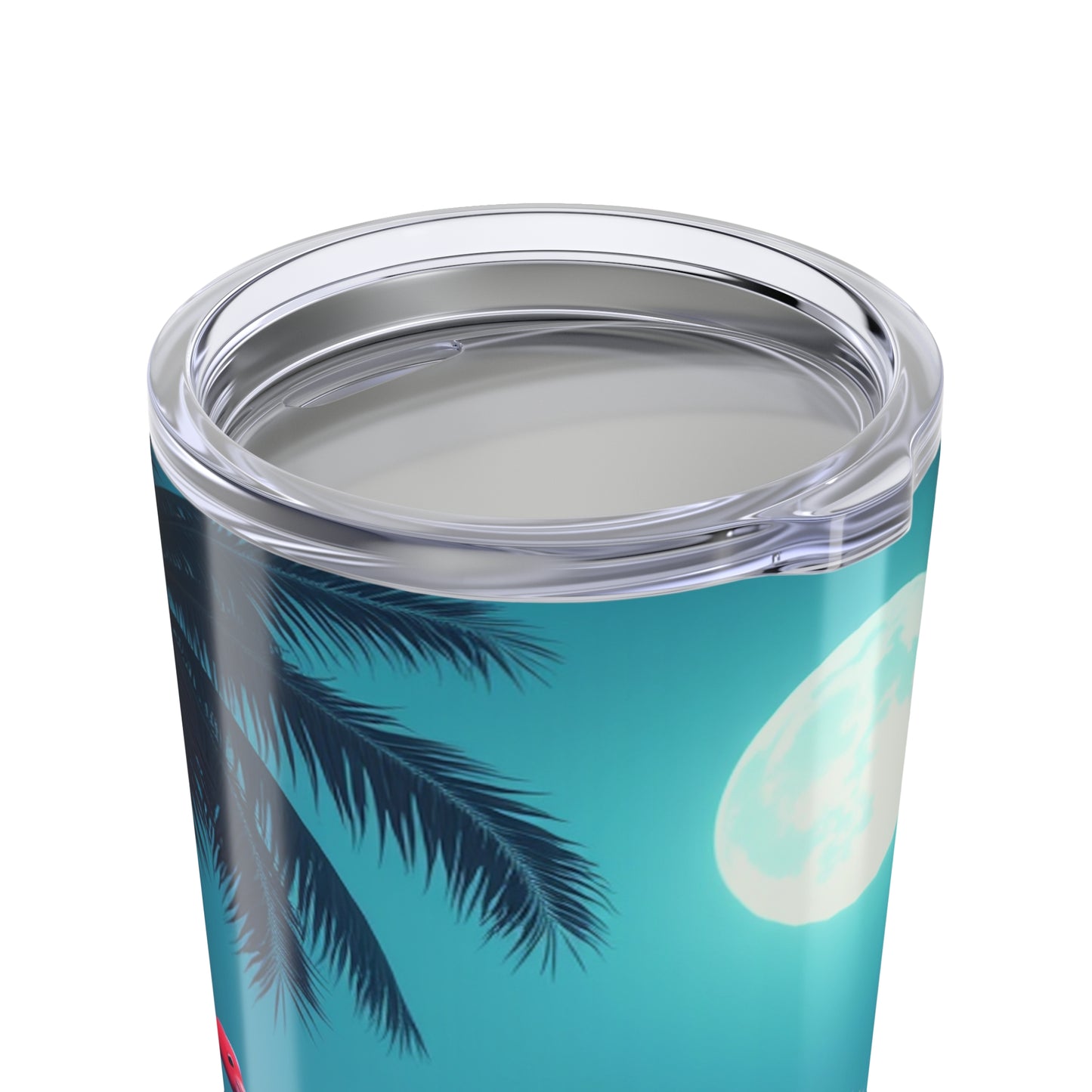 20oz Tropical Glossy Tumbler, Stainless Steel / Moonlit Mermaid and Flamingos