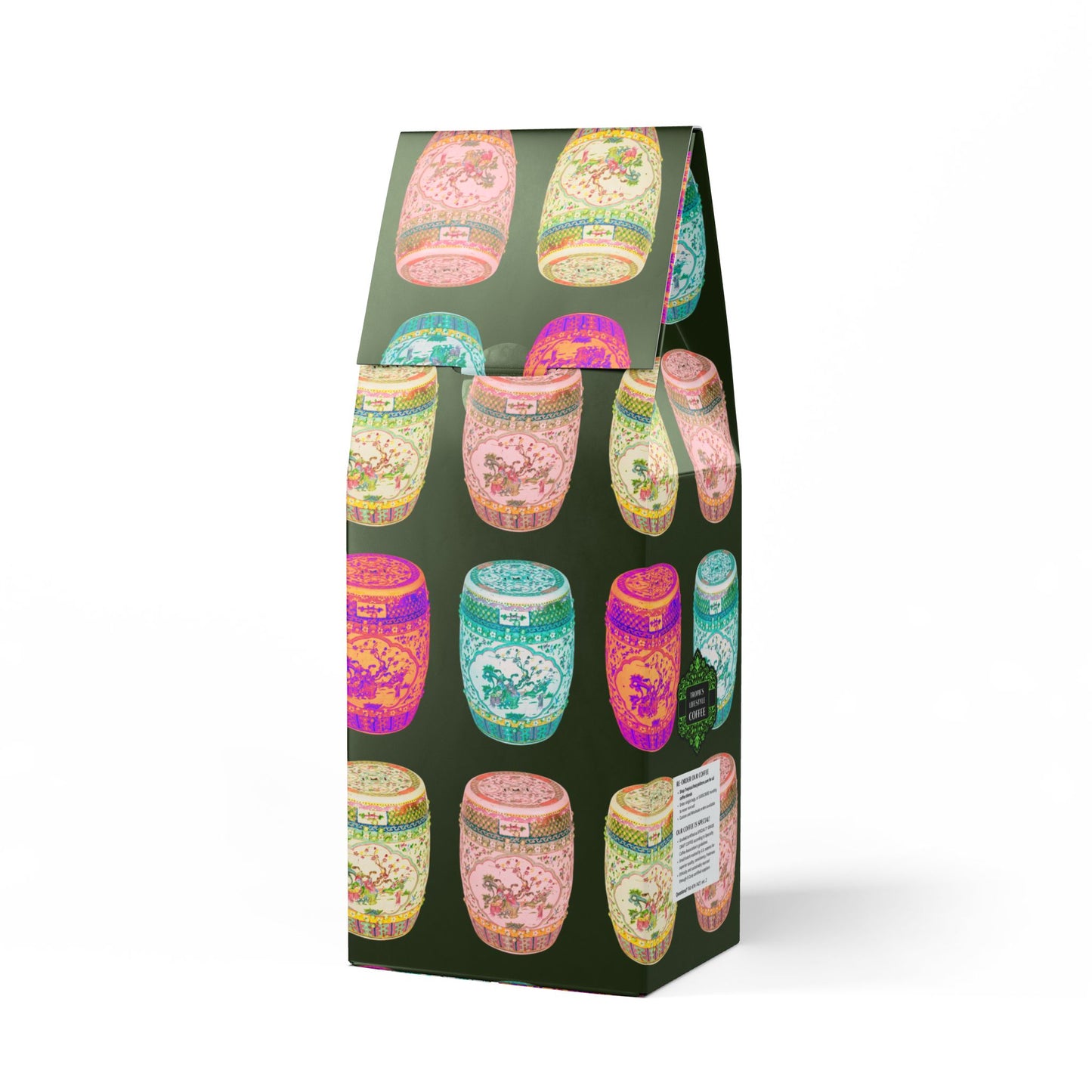 Black Coral Blend™ (Dark French Roast) Specialty Grade Craft Coffee / Tropical Garden Stools