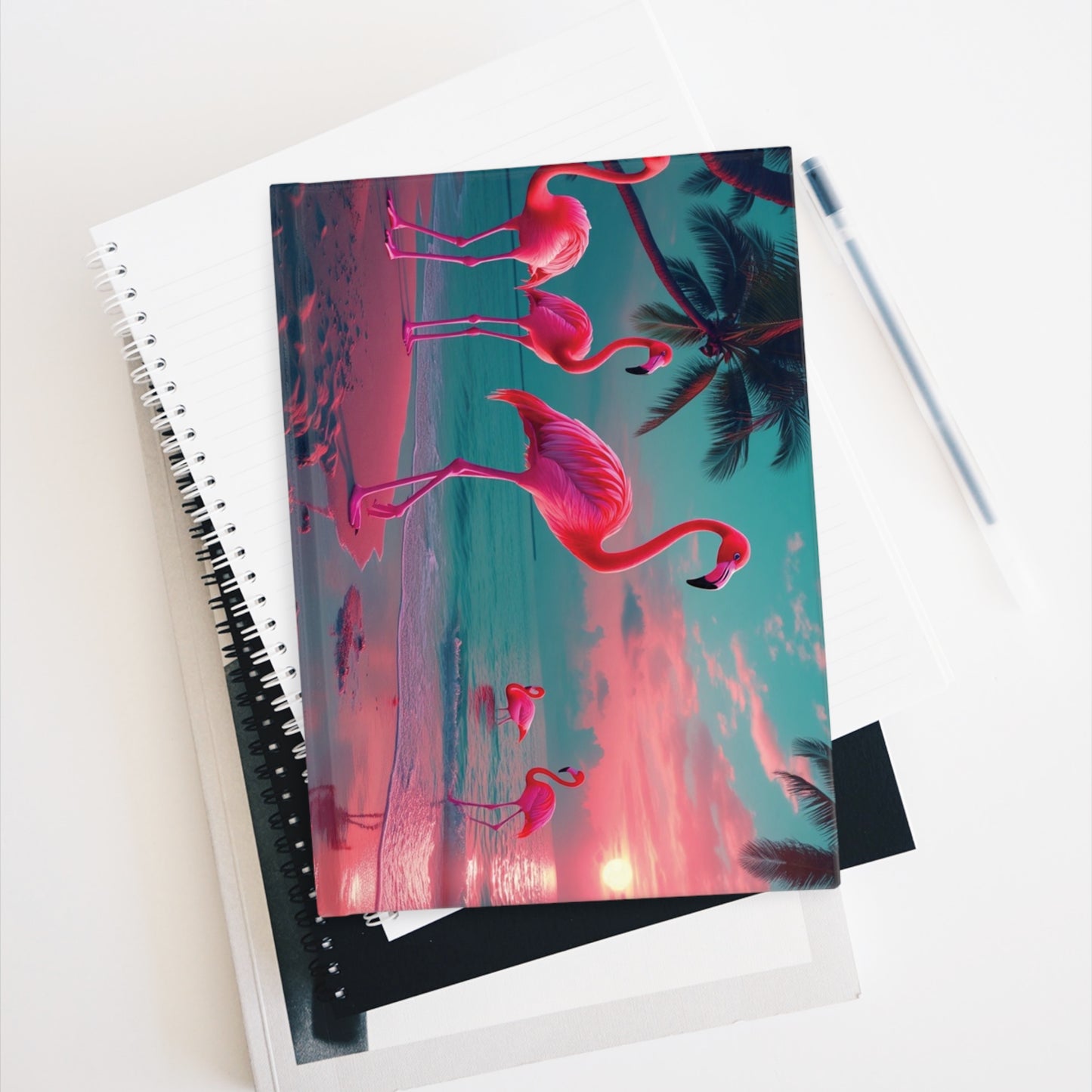 Neon Night Flamingos Journal - 5" x 7"