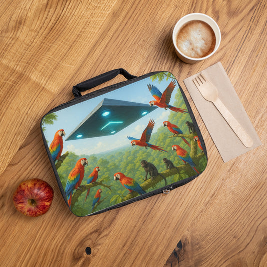 UFO and Macaws Lunch Bag - Eco-Friendly Insulated Tote, Adult and Child Lunchbox