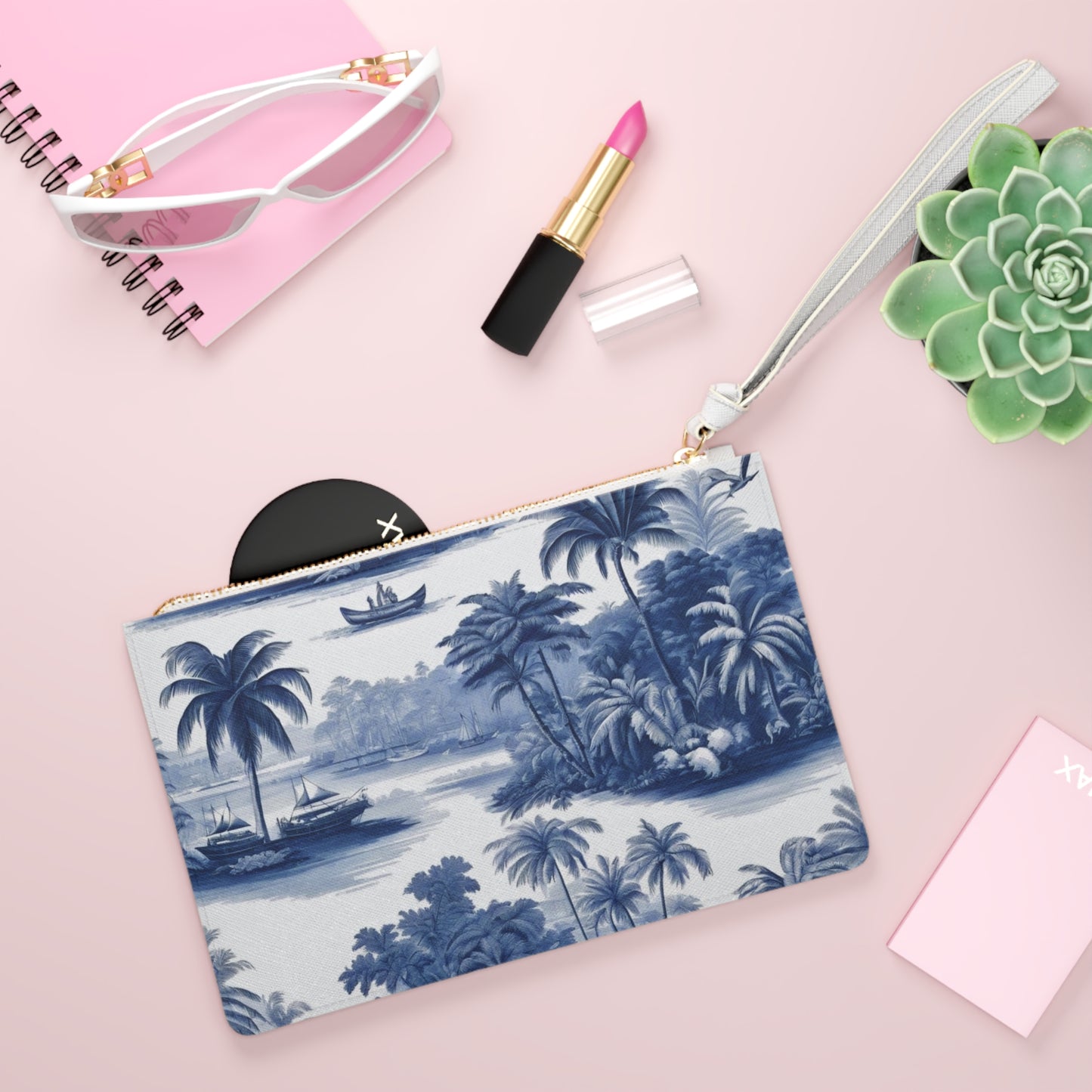 Tropical Faux Leather Clutch Bag - Perfect for Beach Adventures & Summer Vacations / My Last Voyage