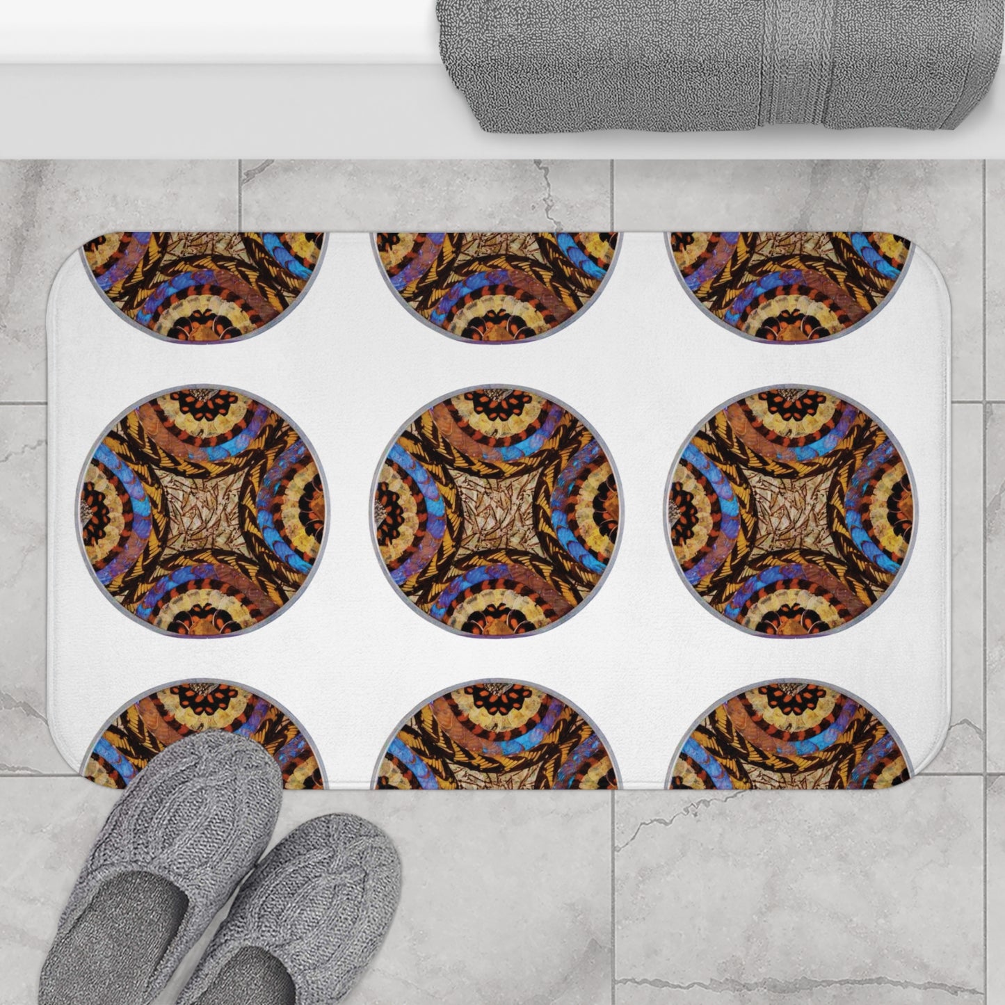 Real Butterfly Wing Plate #3 Bath Mat, 2 Sizes - Tropical Vibes for Home Decor