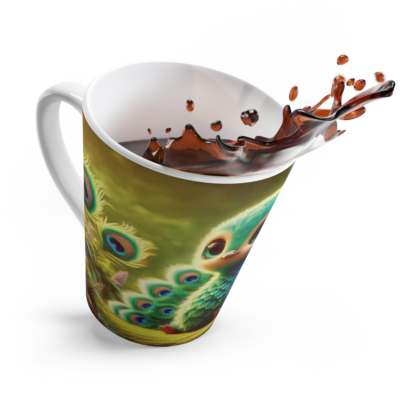 Latte White Mug - Baby Peacock