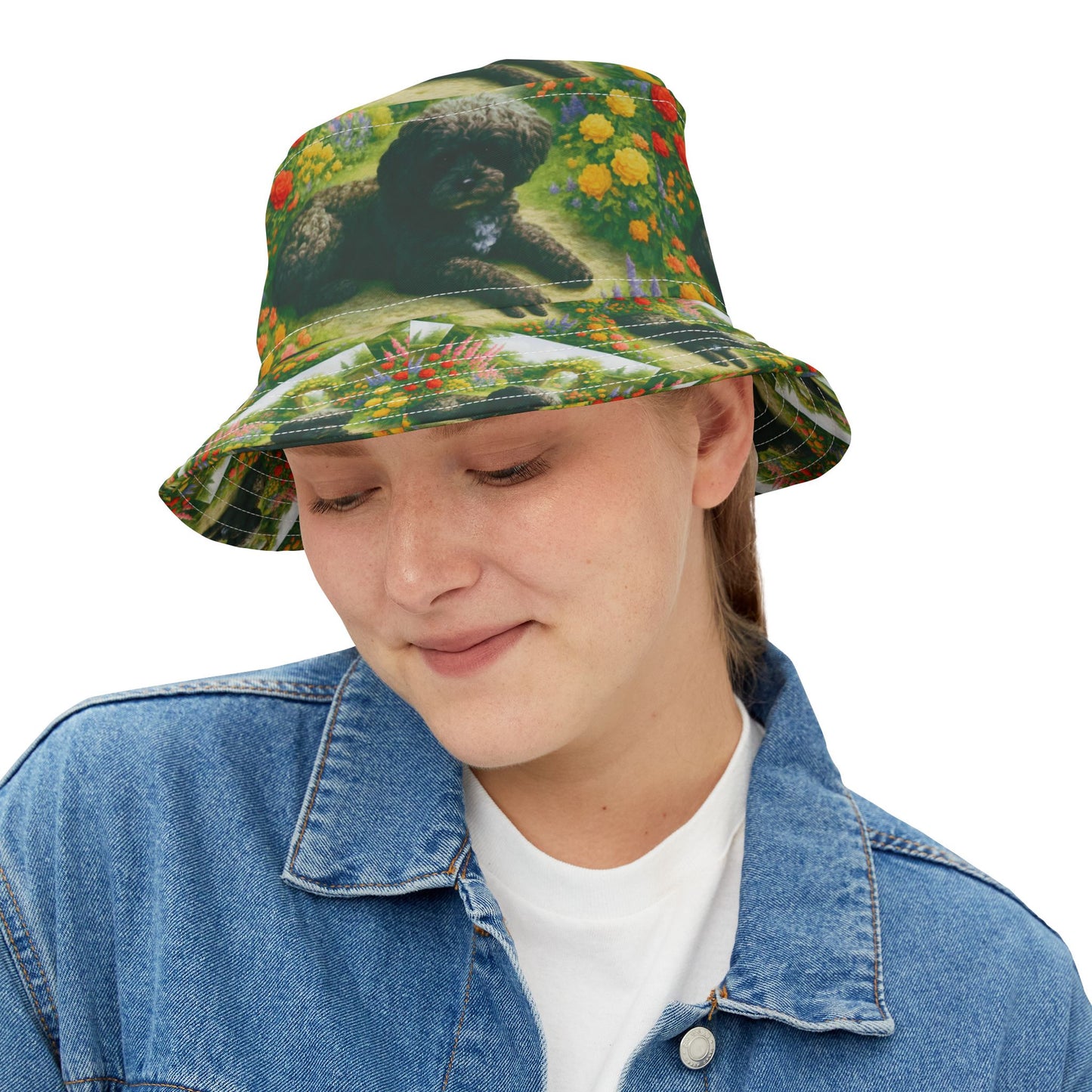 Faye's Dog green/ Polyester Bucket Hat for Beach Lovers