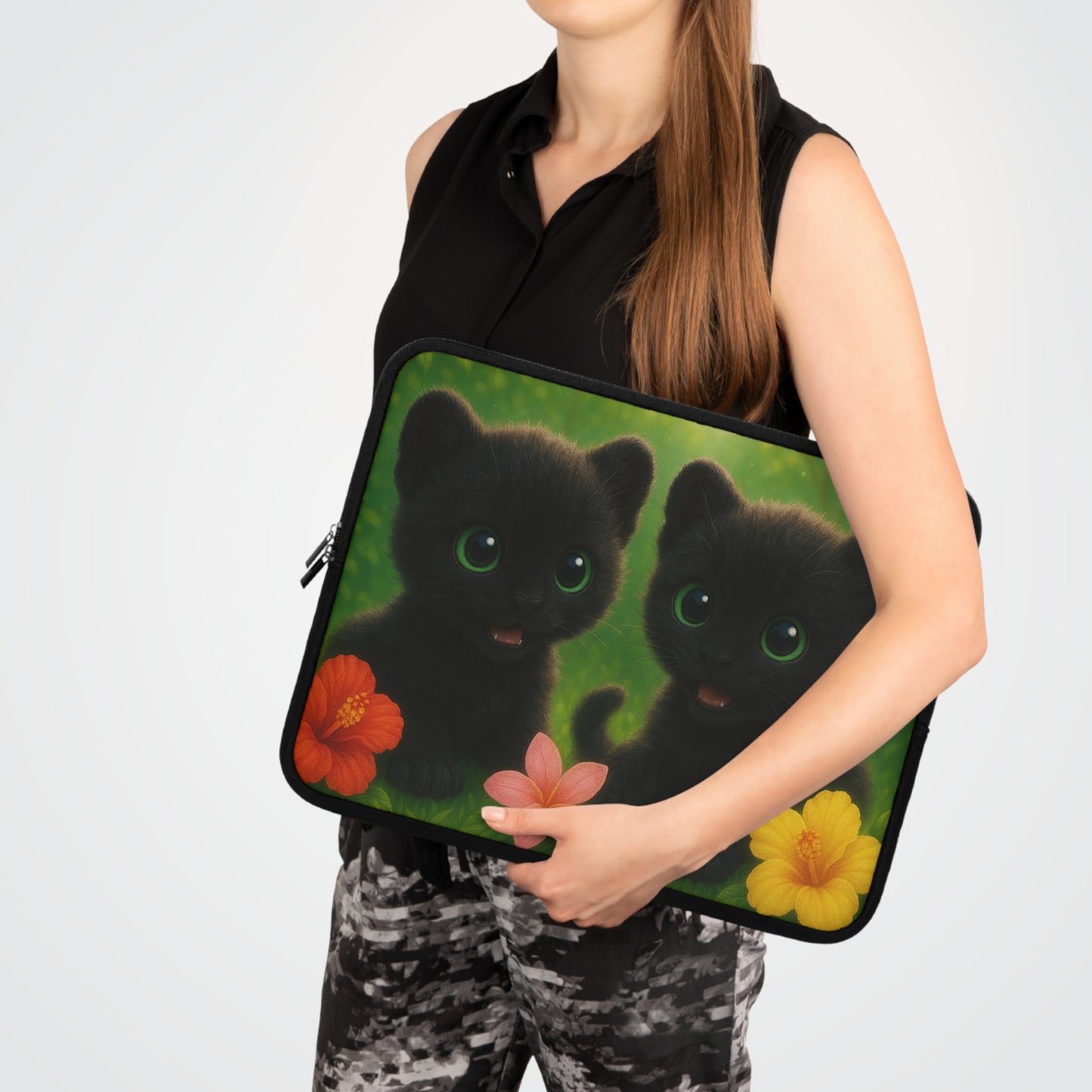 Tropical Laptop Sleeve, 5 Sizes - Perfect for Animal Lovers & Students / Baby Black Panthers