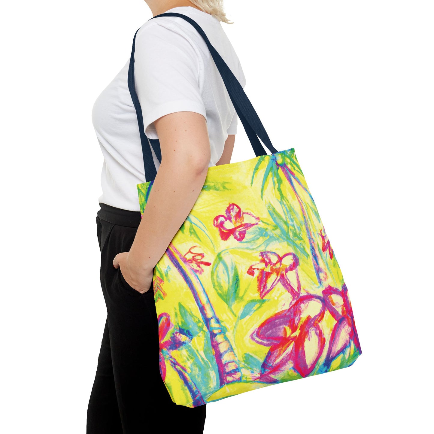 Yellow Tropical Doodles Tote Bag - 3 Sizes