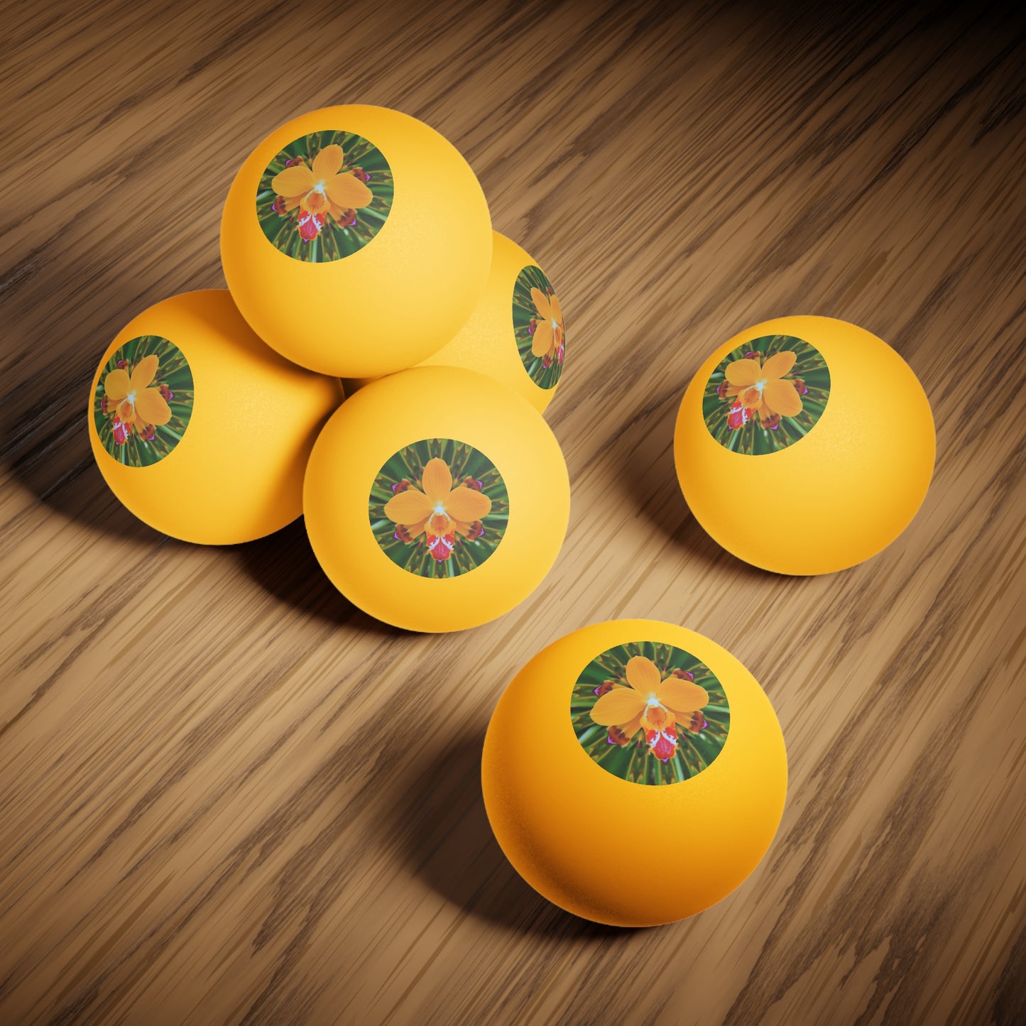 Tropical Paradise Ping Pong Balls - 6 Pack with Kaleido Orchid/Orange