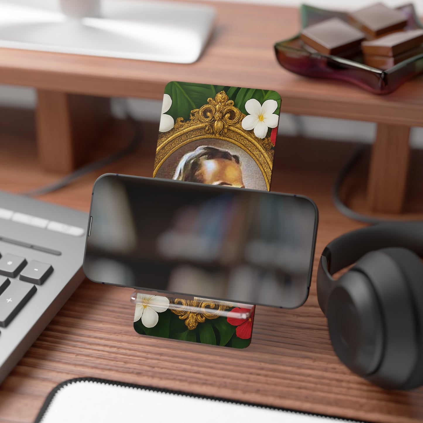 Stylish Religious Smartphone Display Stand with Iconic Artwork / Head of Christ, Jesus Portrait
