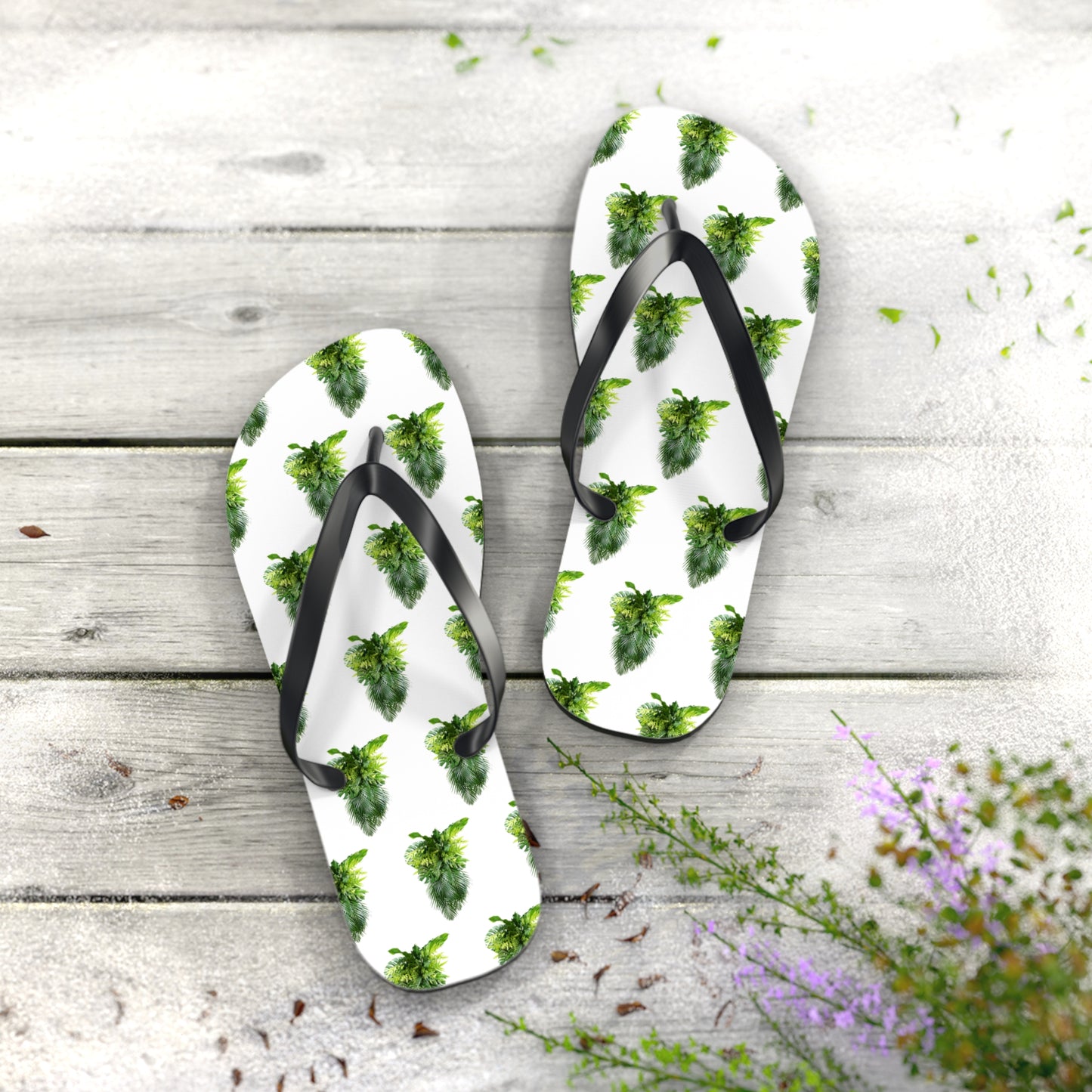 Flip Flops - Palm Frond Cascade