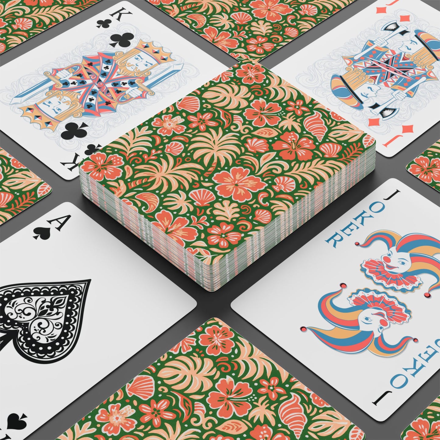 Poker Playing Cards - Beach Dreams, Green