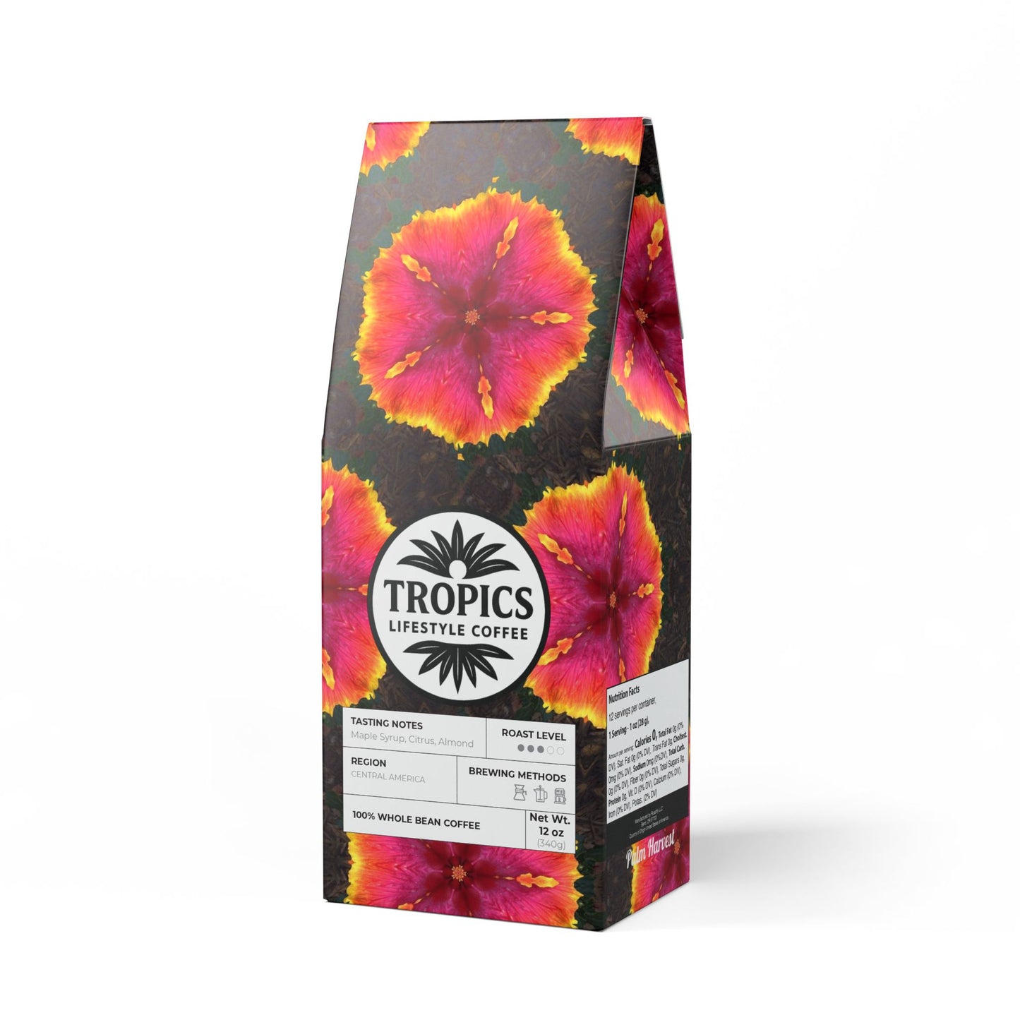 Palm Harvest Blend™ (Medium Roast) Specialty Grade Craft Coffee / Hibiscus Kaleido